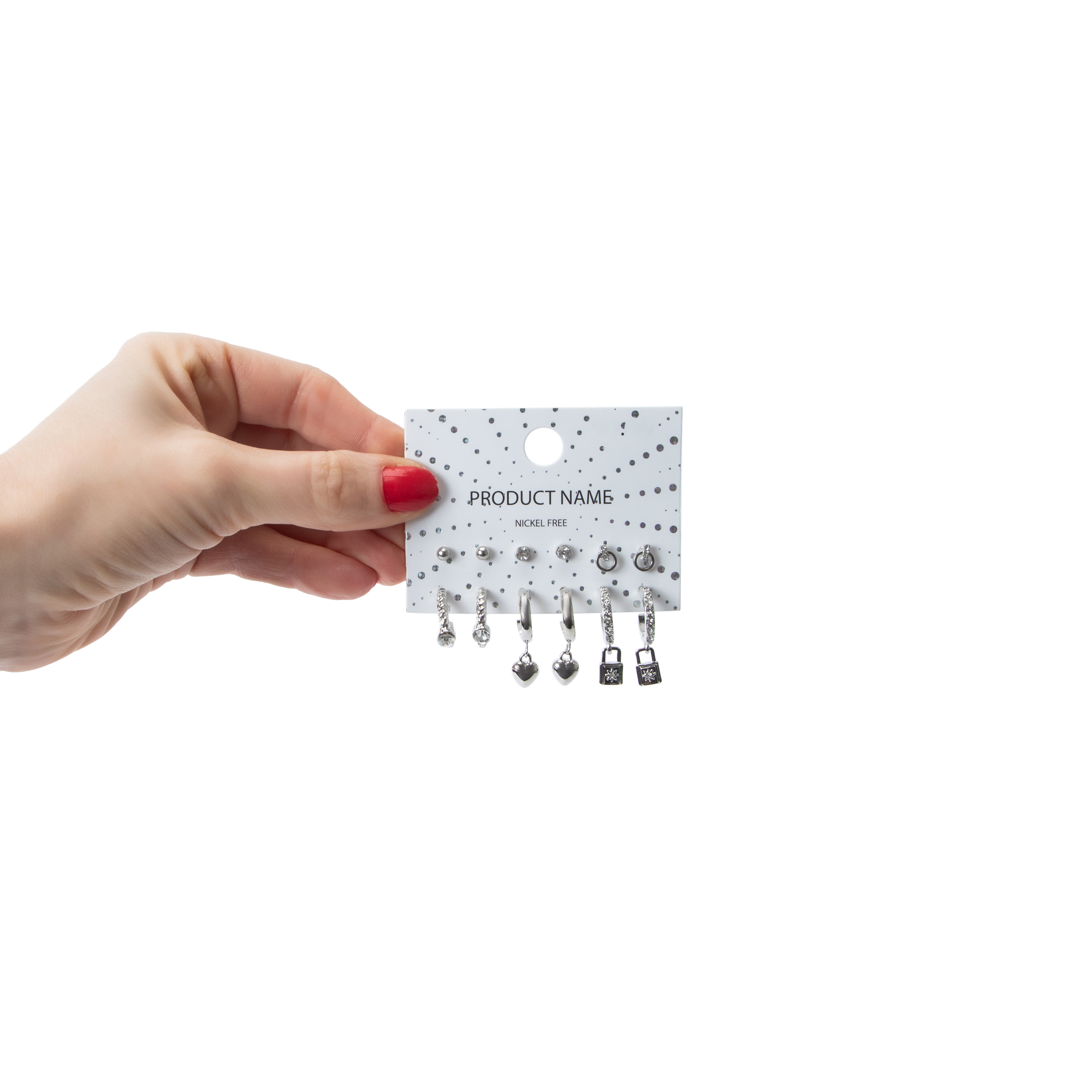 Silver Lock Hoops 6-Piece