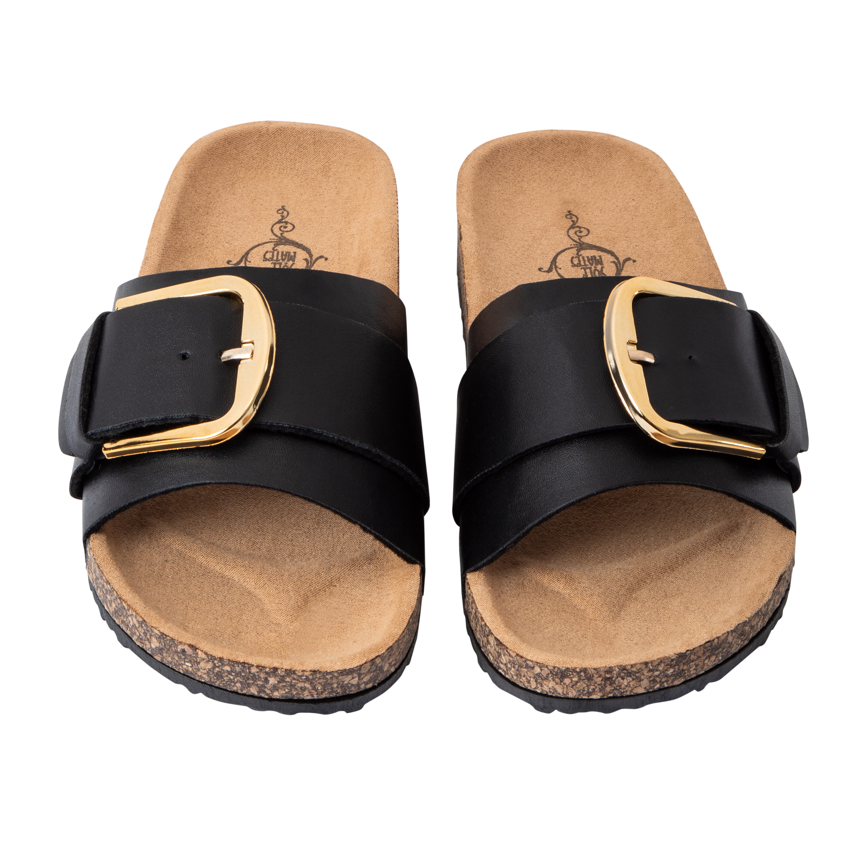 Juniors Sole Mates Black Buckle Sandals