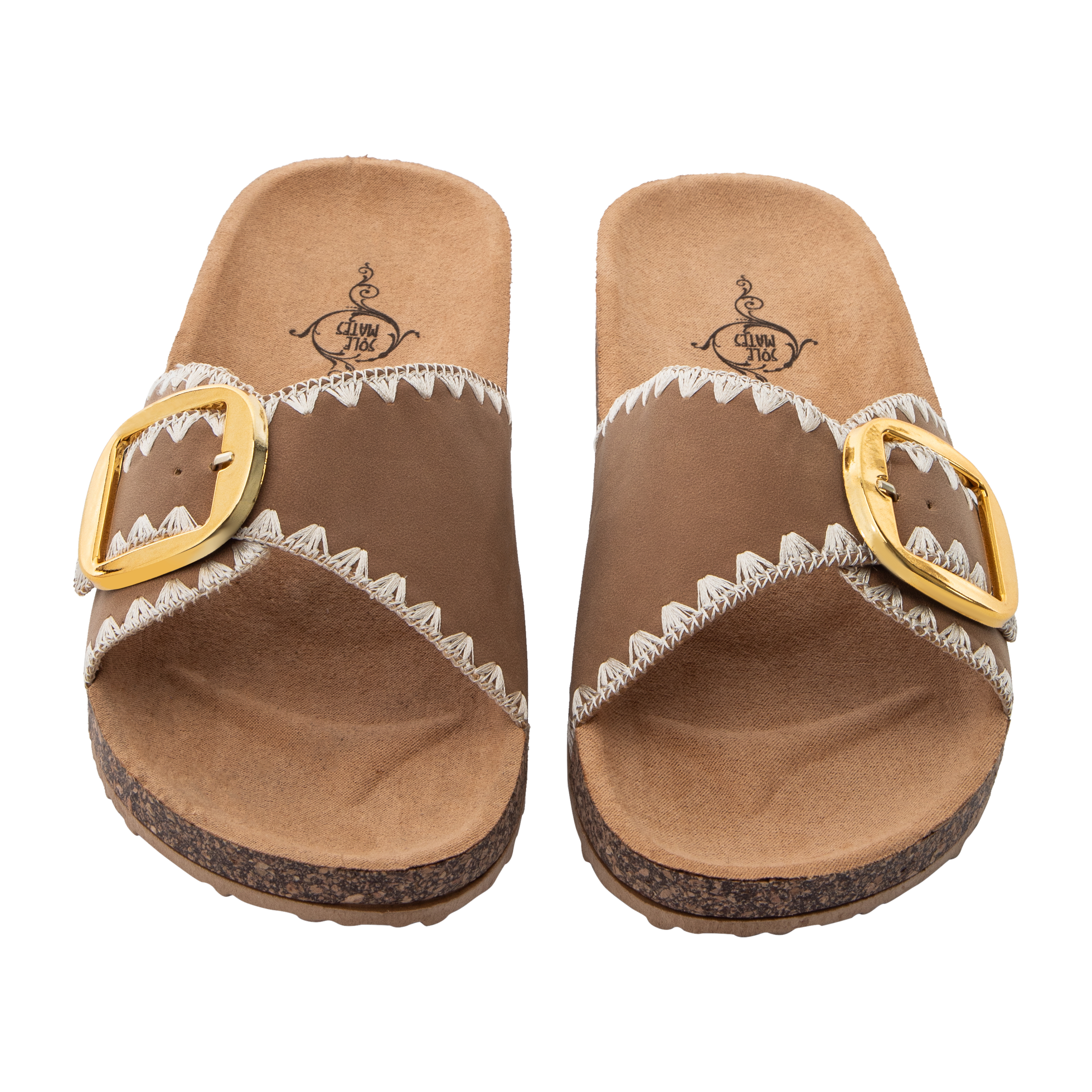 Whipstitch Buckle Slide Sandal