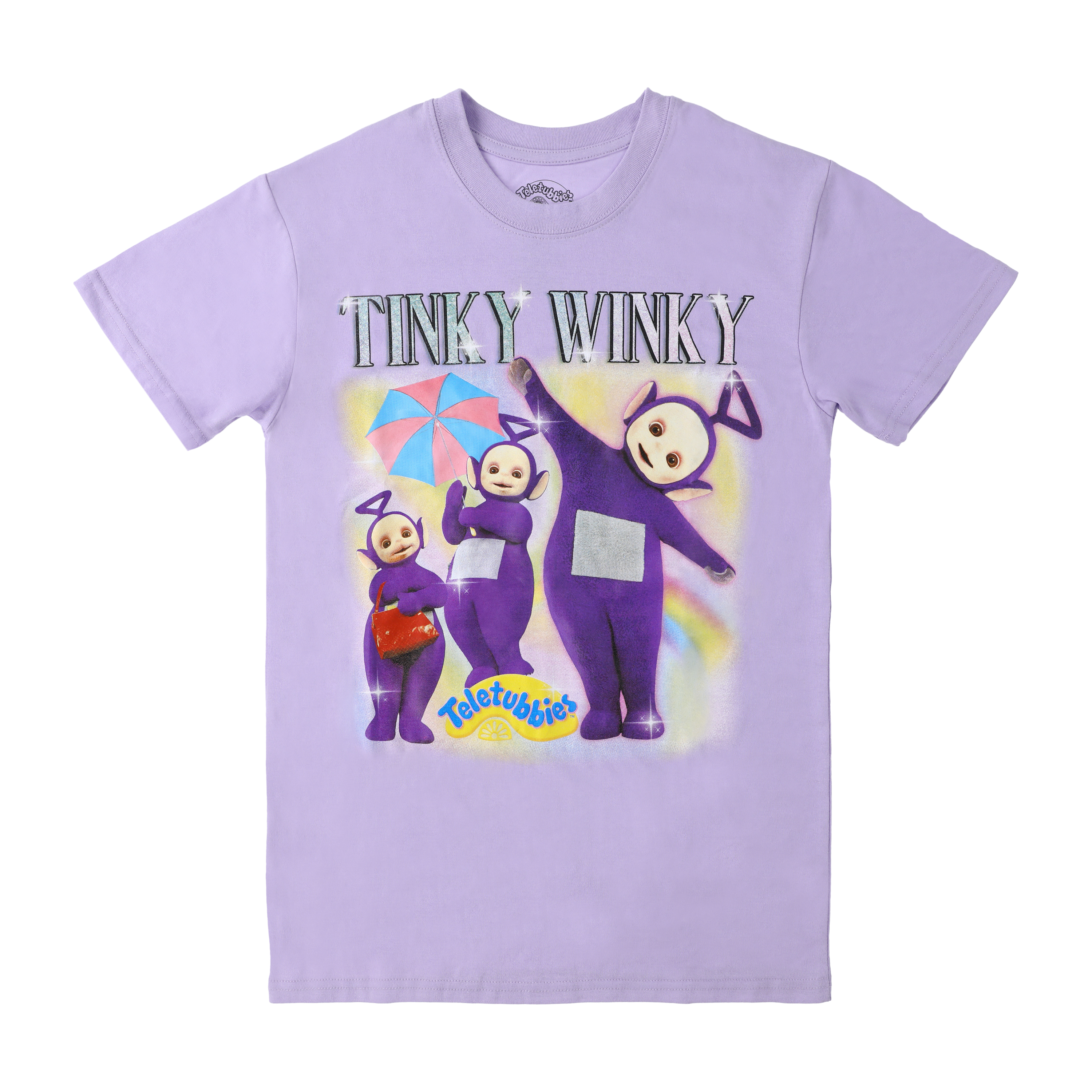 Tシャツ・カットソー LAUGHER Teletubbies Purple Ringer T-Shirt White TE36 T-shirts – Teletubbies Online Shop