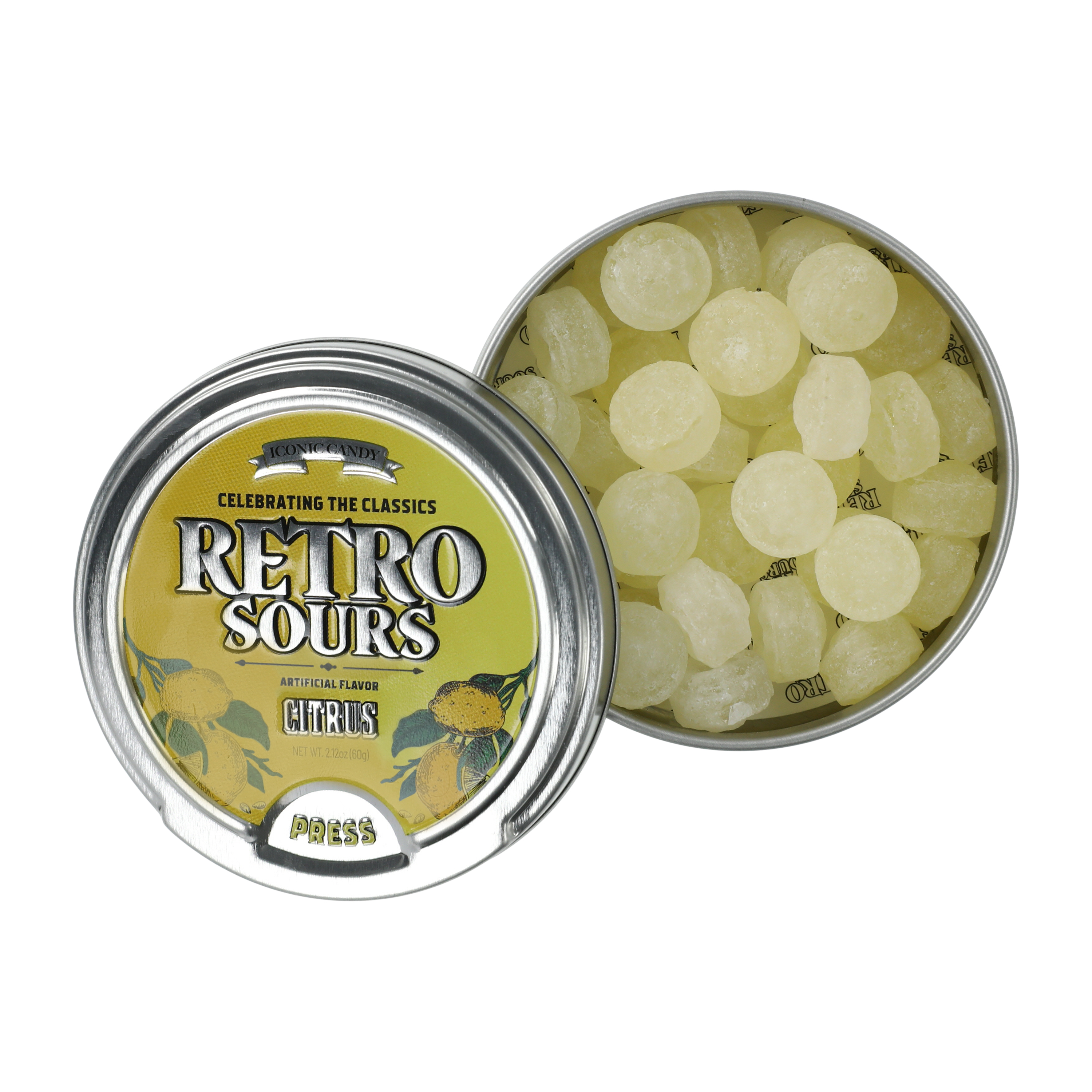 Retro Sours Citrus Tin Candy 2.1oz