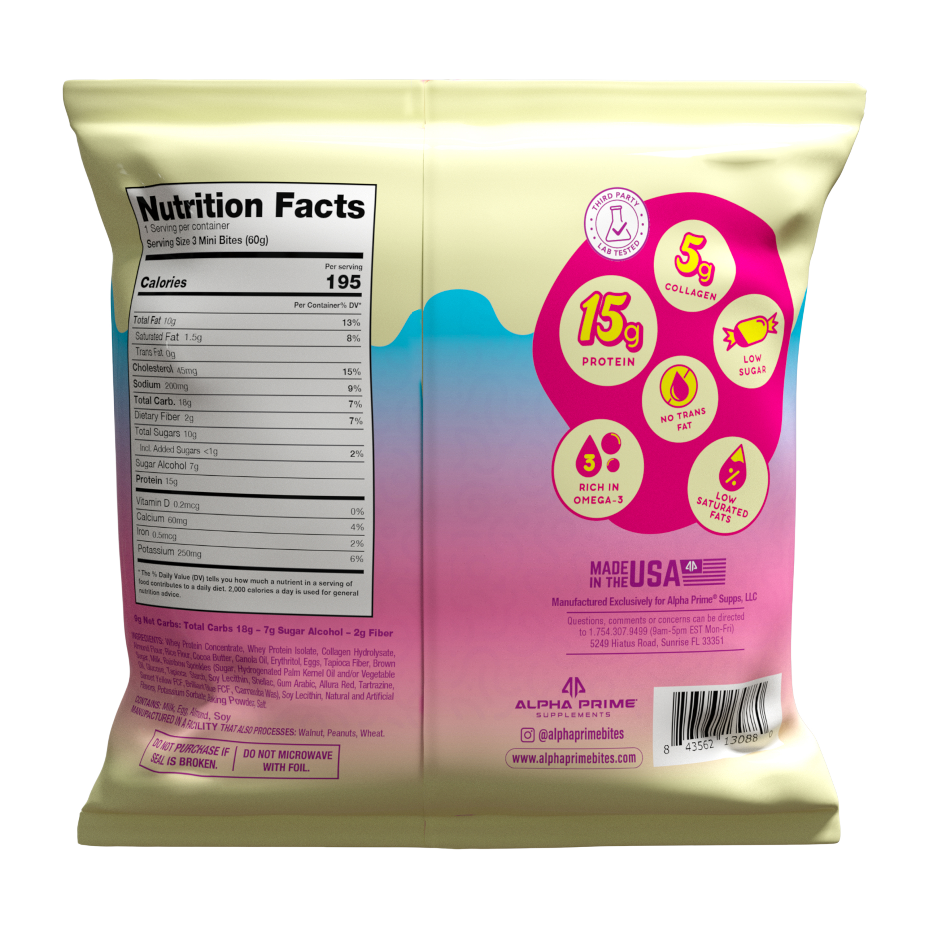 Prime Bites® Protein Mini Muffins 3-Pack - Birthday Cake