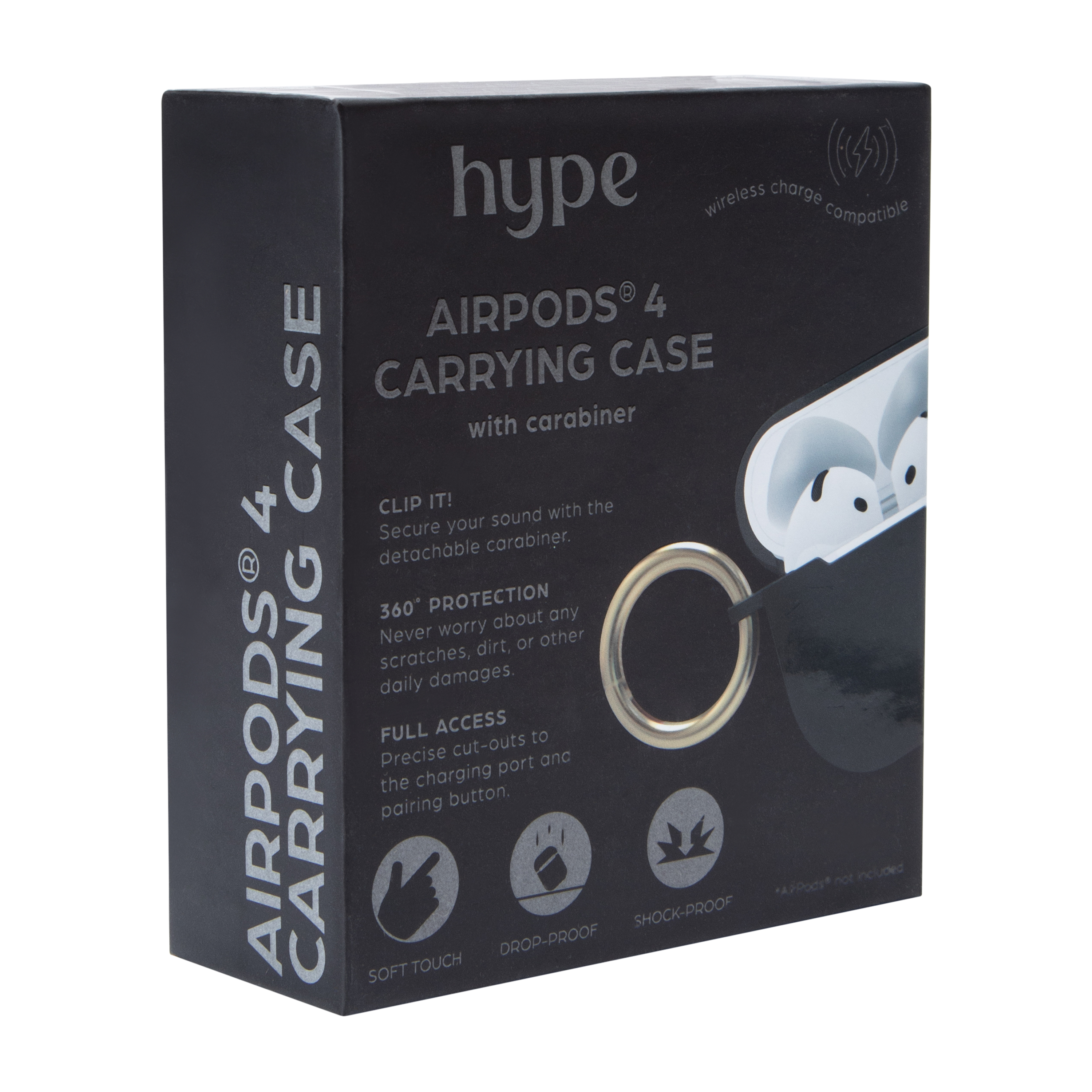 Hype AirPods® 4 Carrying Case With Carabiner