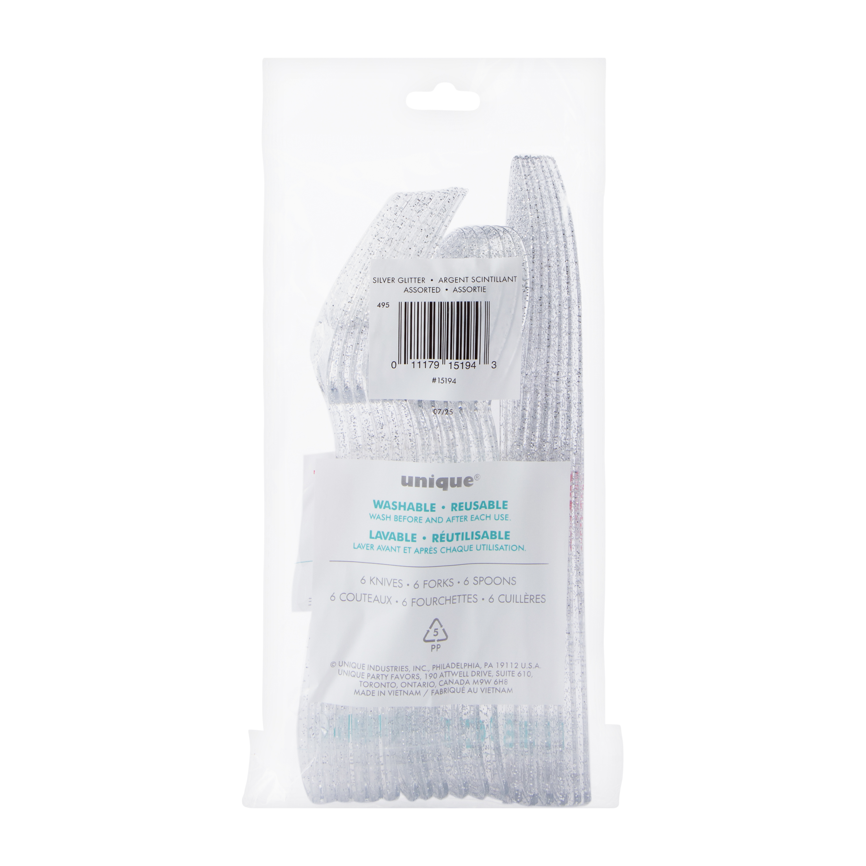 Unique® Party! Plastic Cutlery 18-Pack