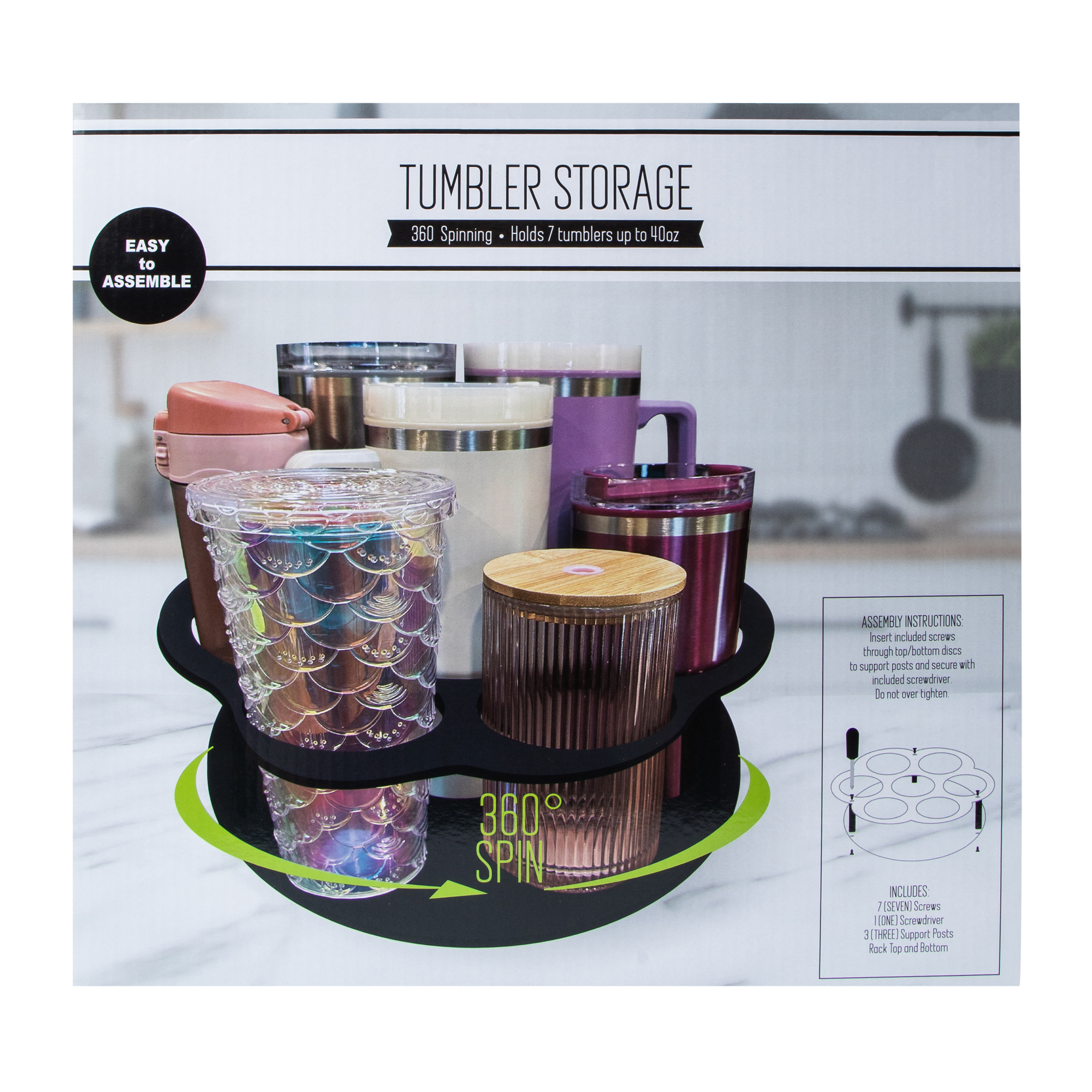 Rotatable Tumbler Organizer And Storage