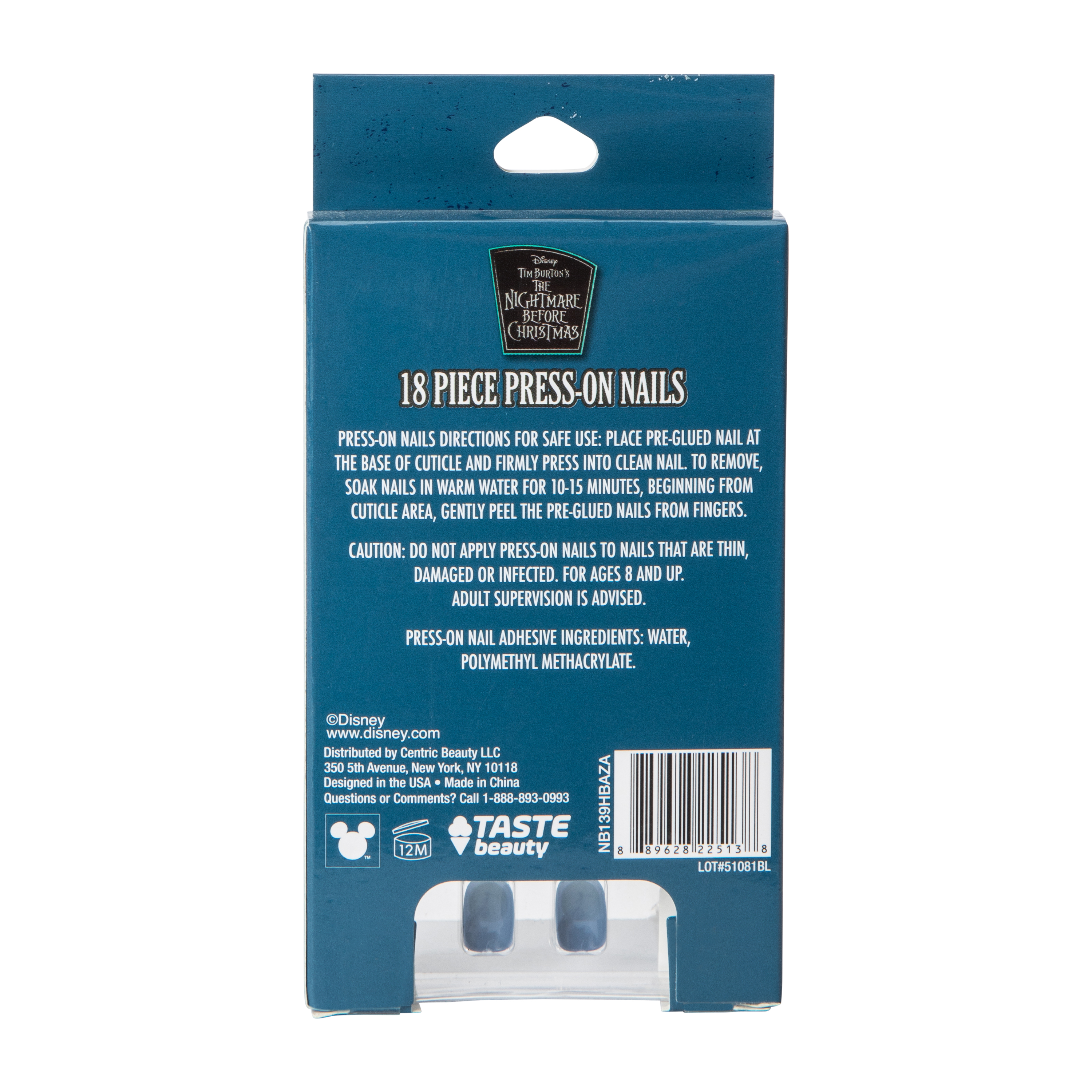 Disney Tim Burton's The Nightmare Before Christmas Press-On Nails 18-Pcs