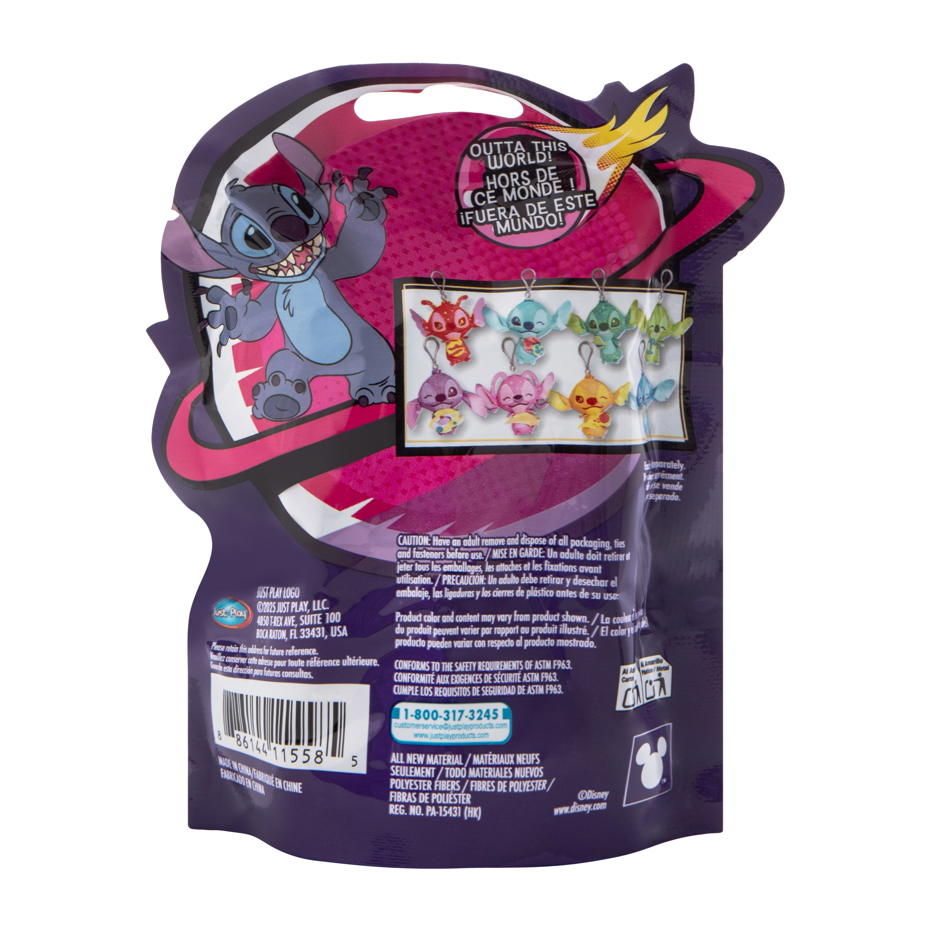 Disney Stitch Clip-On Plush (Styles May Vary)