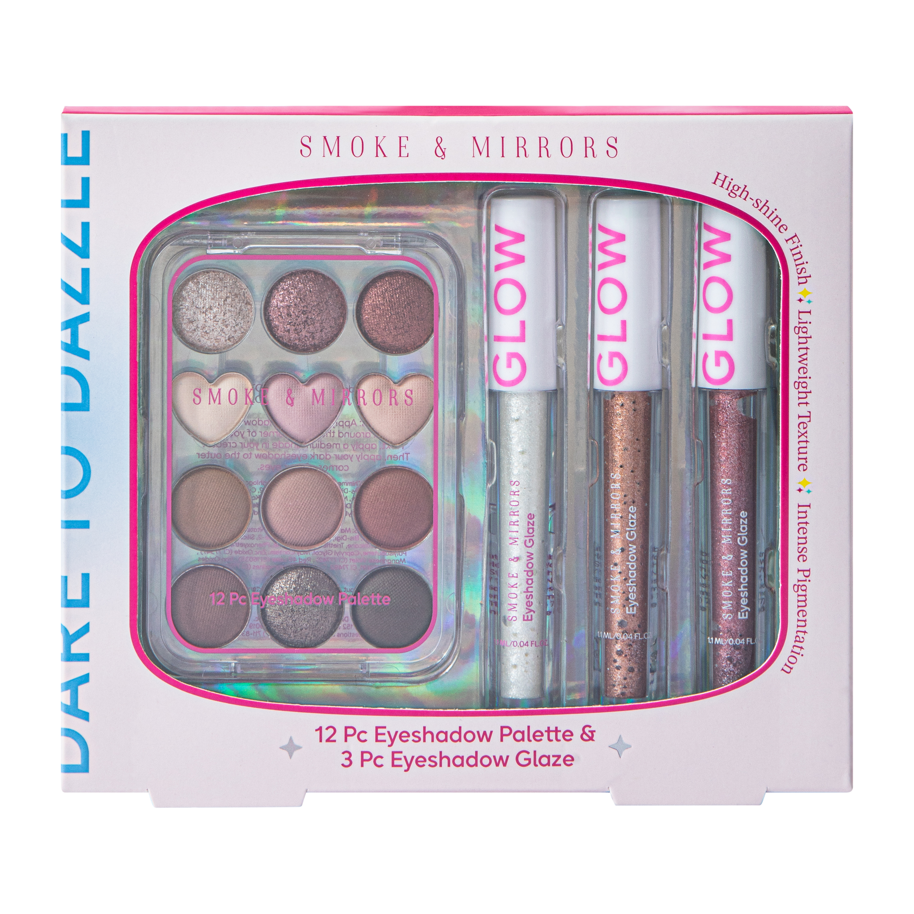 Smoke & Mirrors Dare To Dazzle Eyeshadow Pallete & Glaze Set