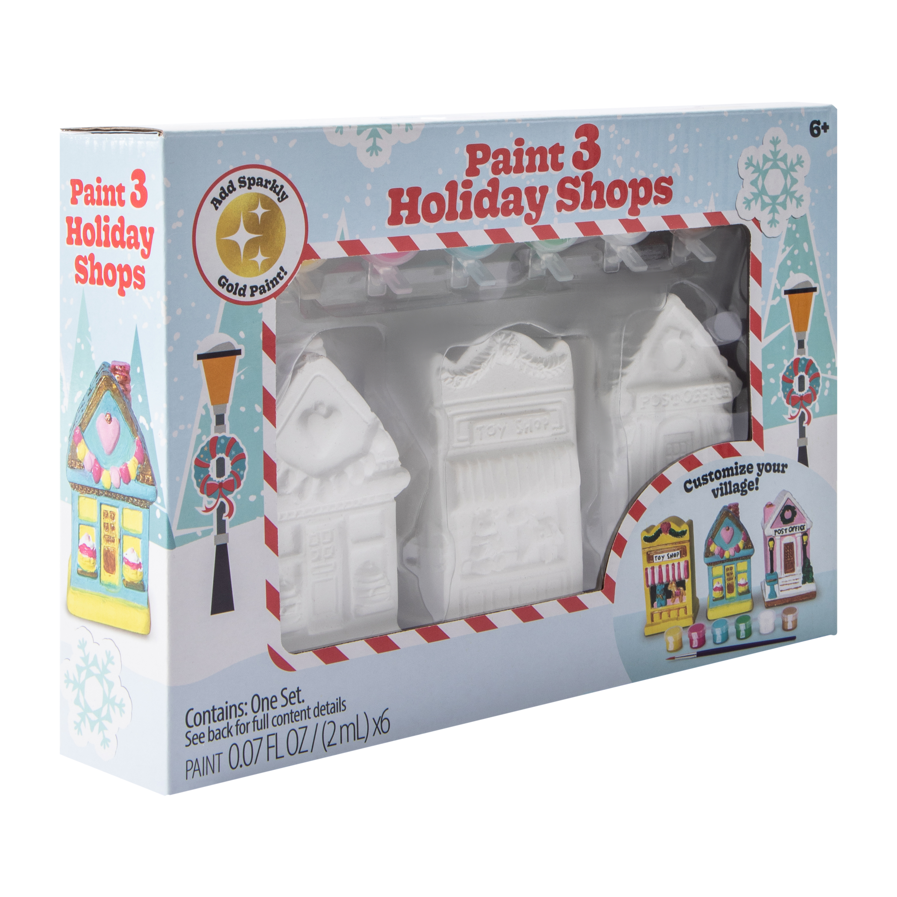 Christmas Paint Your Own 3 Holiday Shops Set