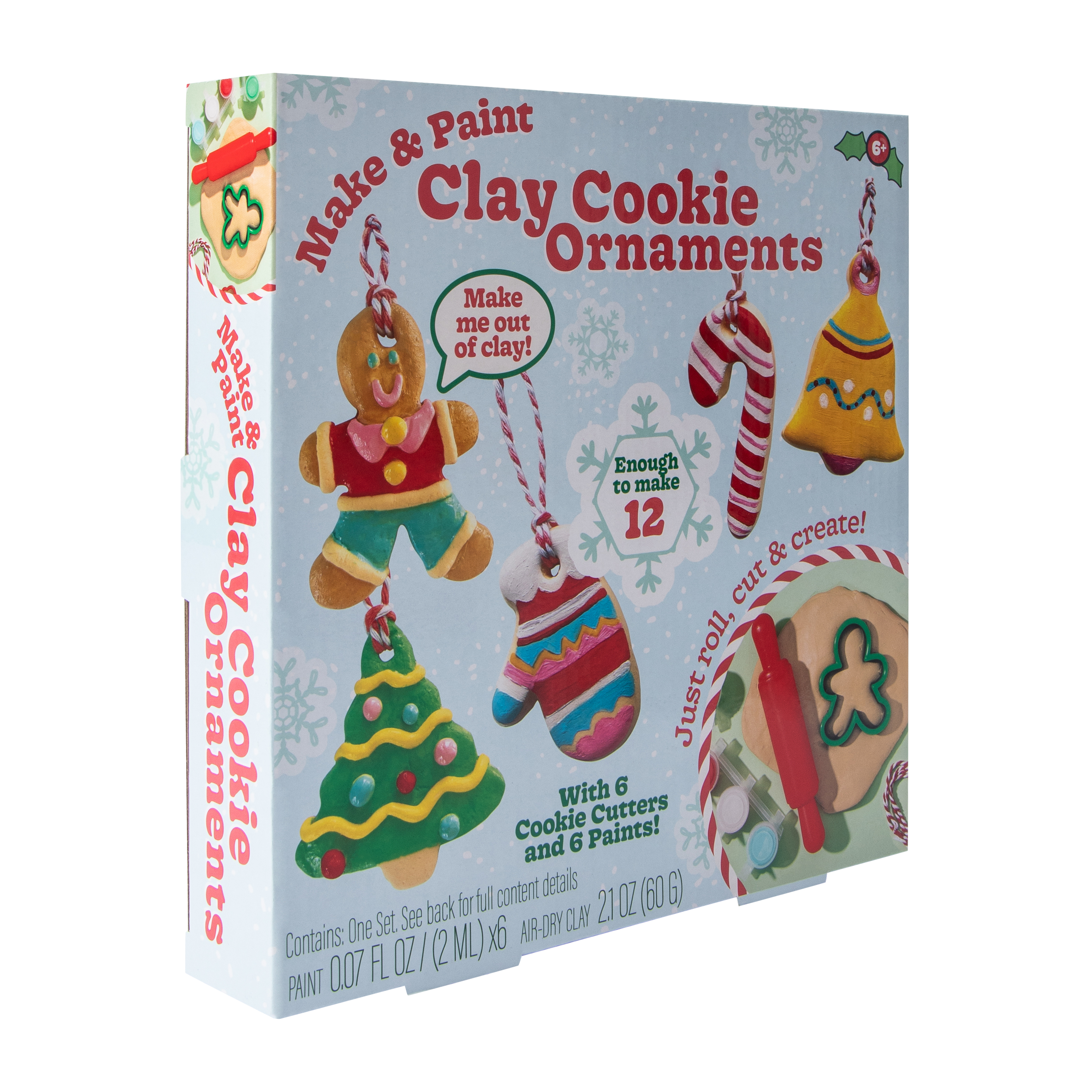 Christmas Make & Paint Clay Cookie Ornaments Set