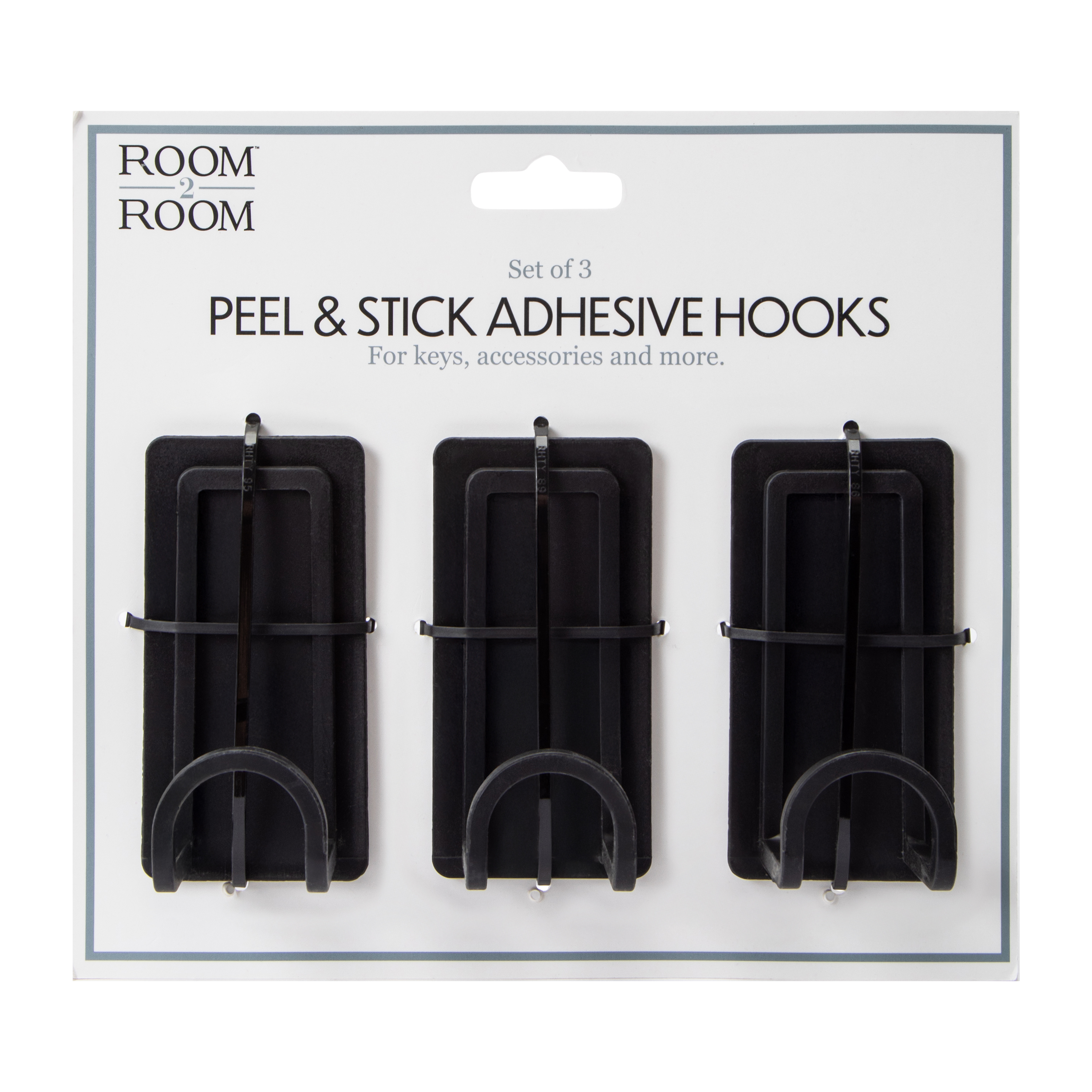 Peel & Stick Adhesive Hooks Set 3-Count