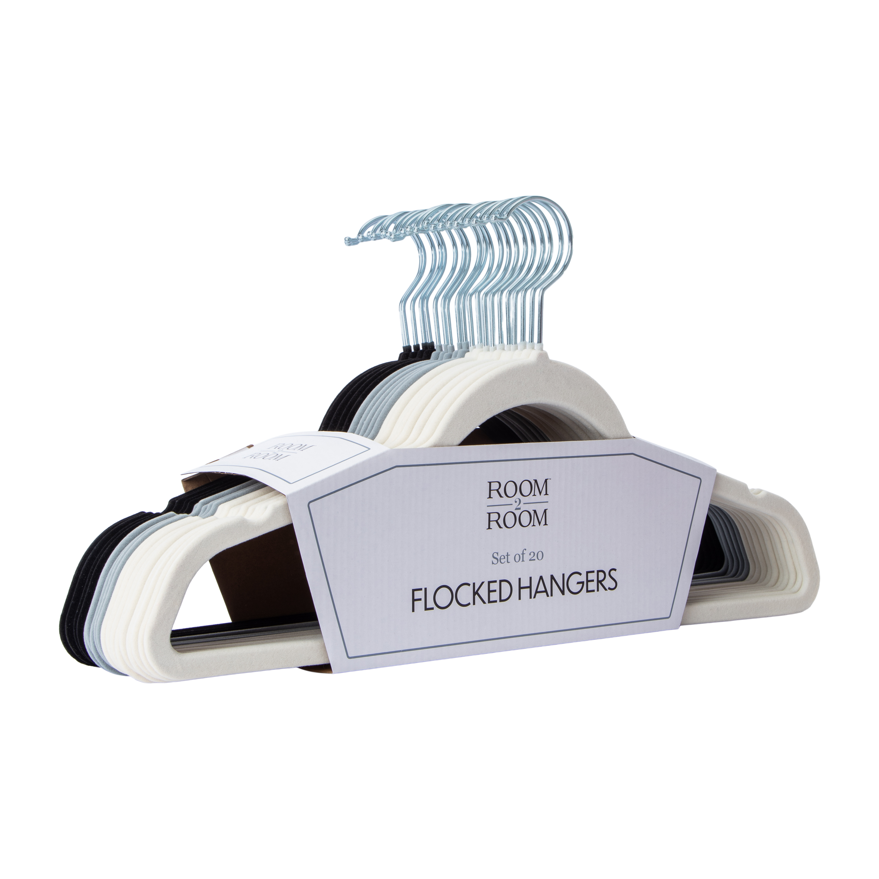 Flocked Hangers Set 20-Pack