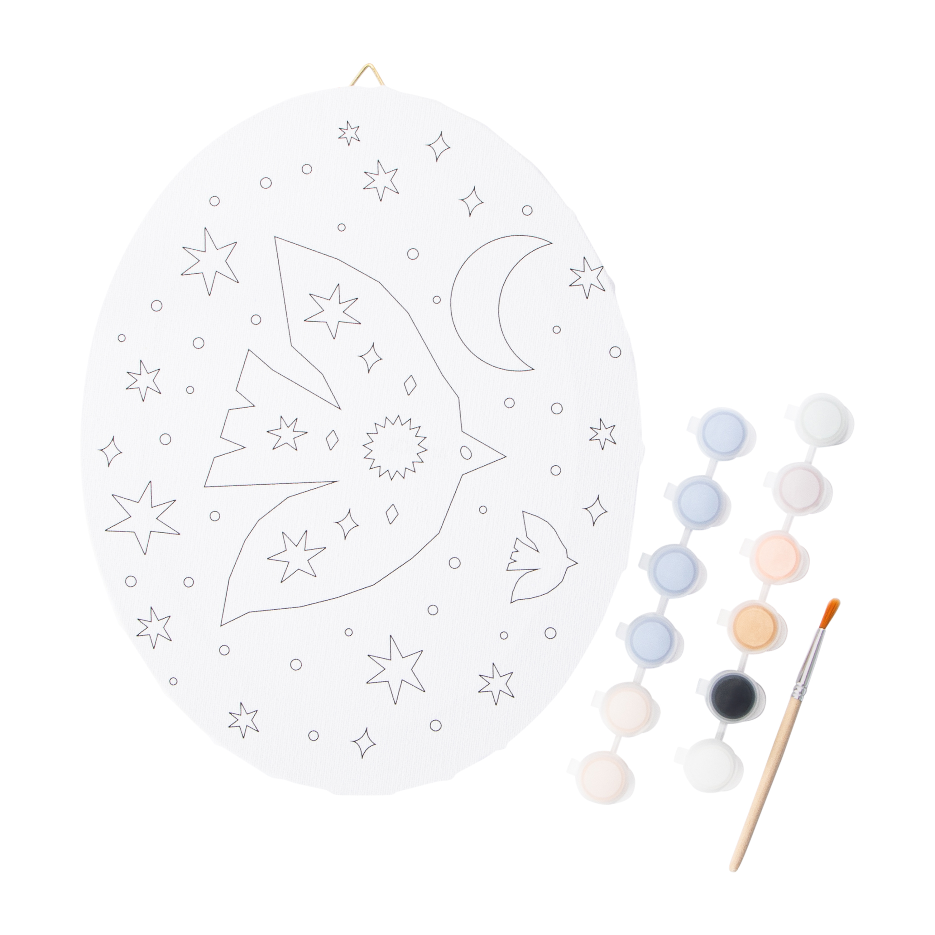 hanging oval canvas art set 8in x 10in