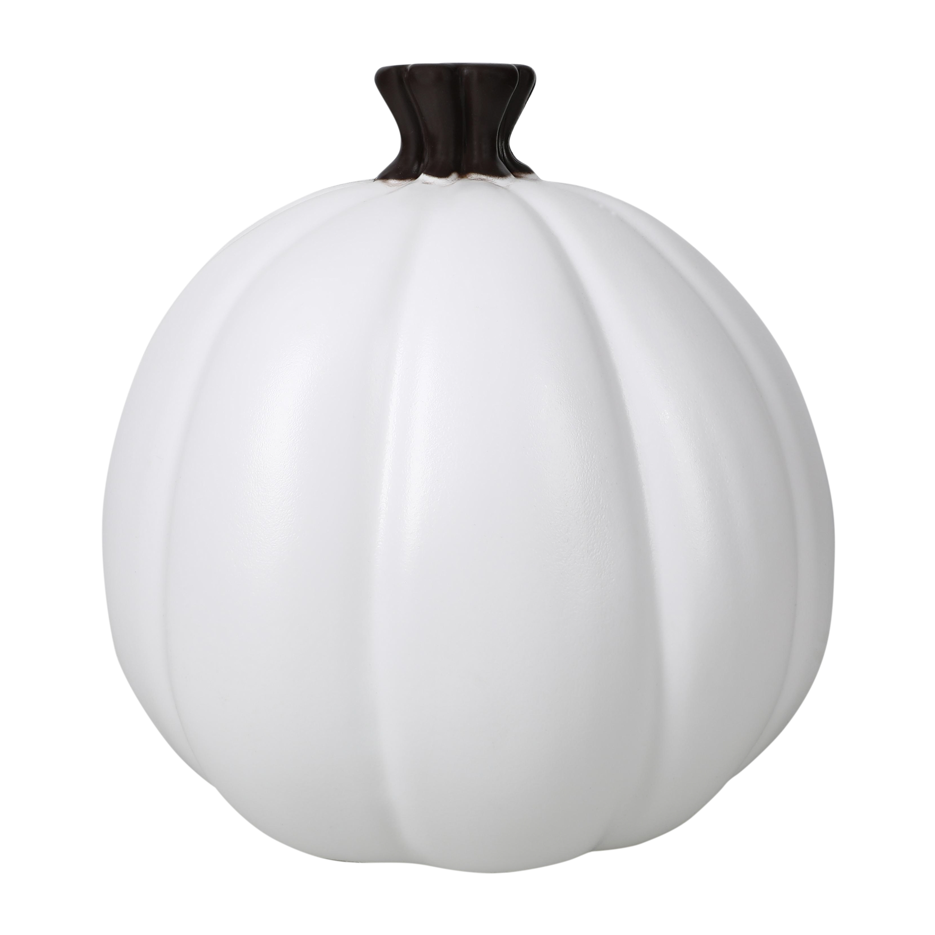 Halloween Flame Glow® White Pumpkin