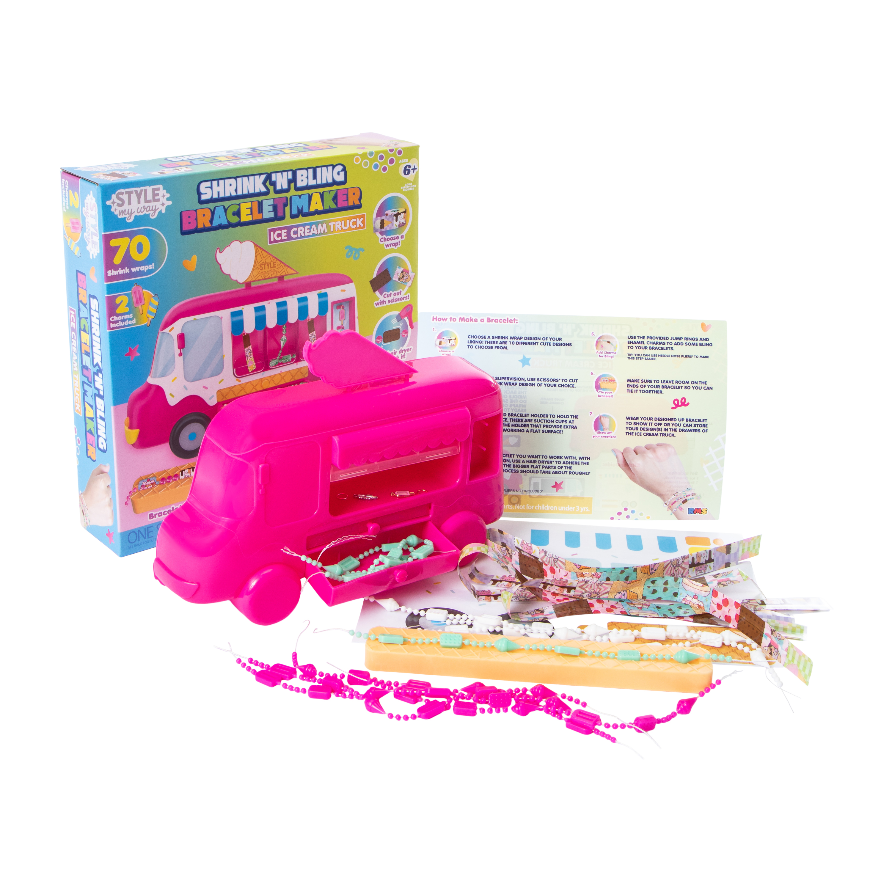 Style My Way Shrink N' Bling Bracelet Maker Ice Cream Truck Set