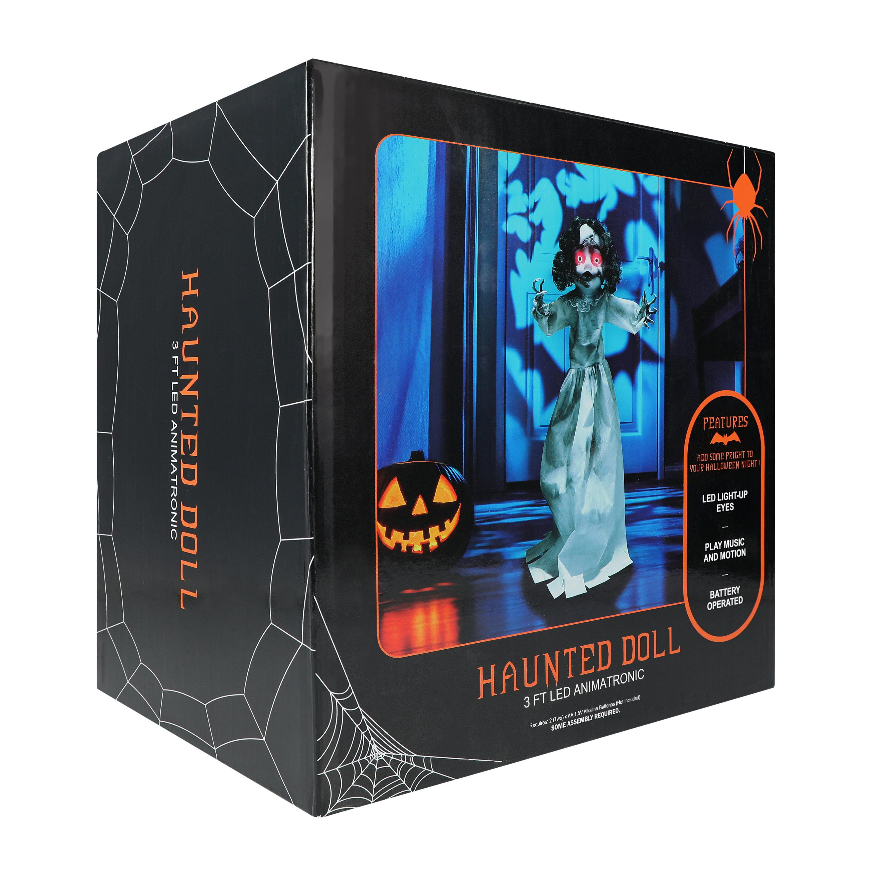 Halloween Haunted Doll LED Animatronic 3ft.