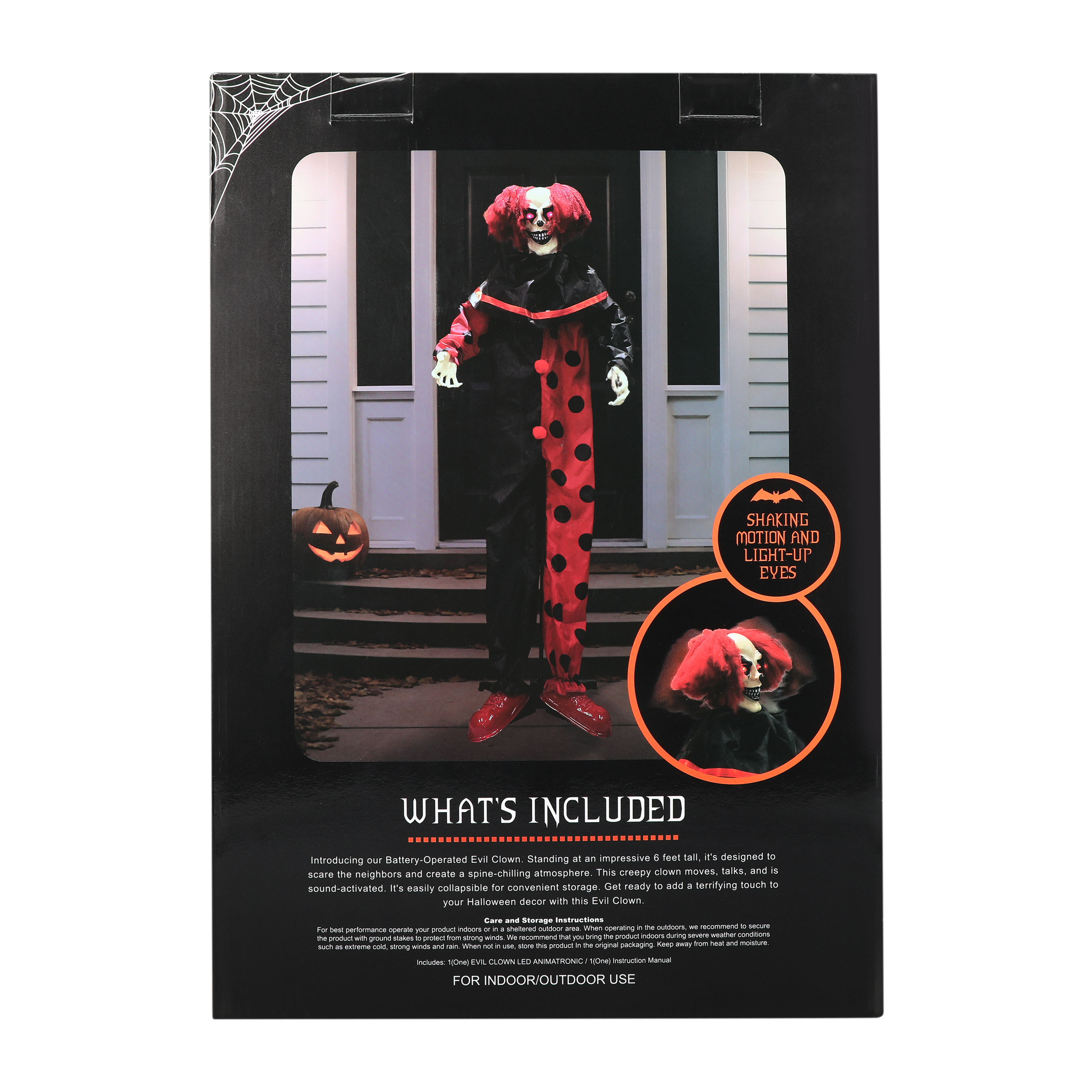 Halloween Evil Clown LED Animatronic 6ft.