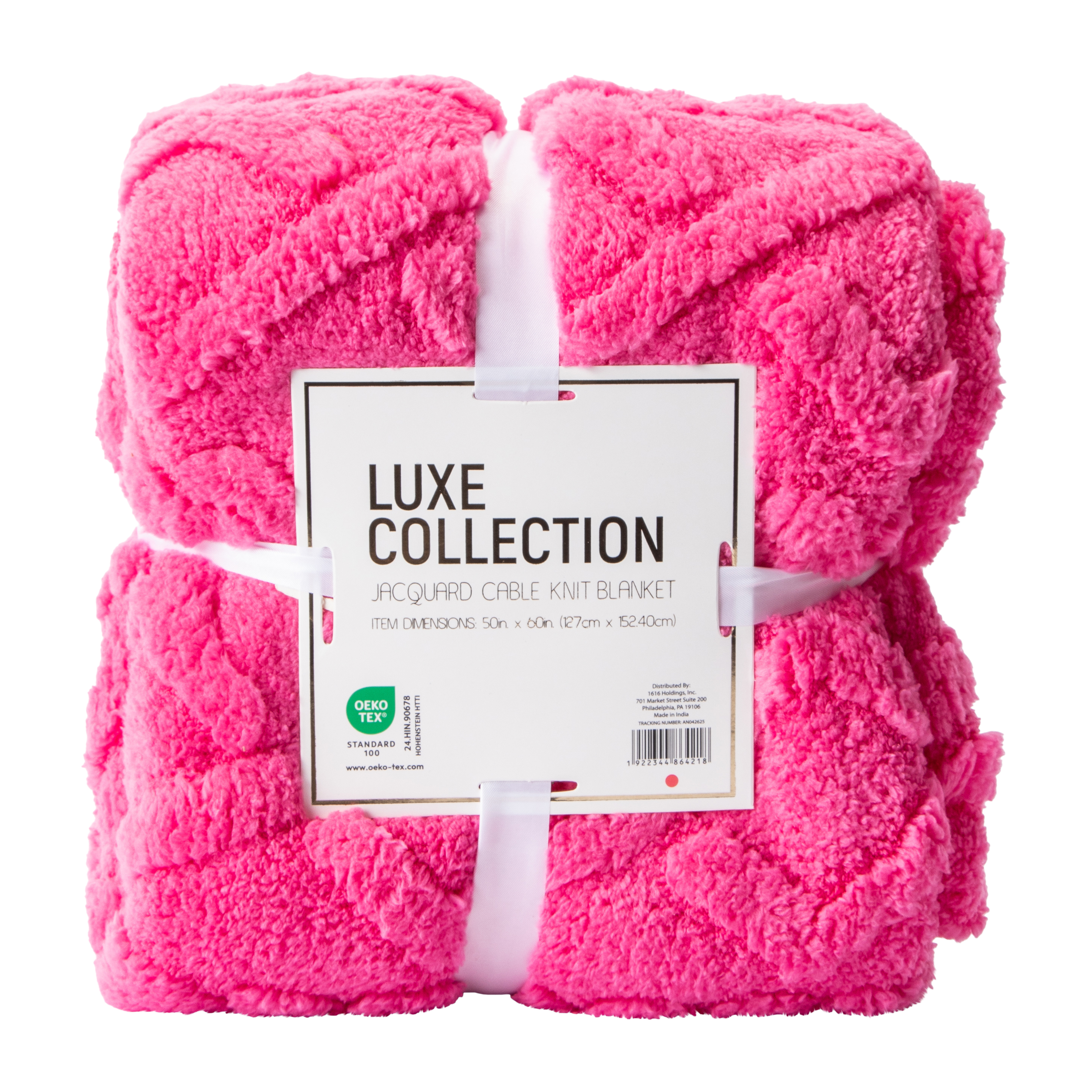 Luxe Collection Jacquard Cable Knit Blanket 50in x 60in | Five Below