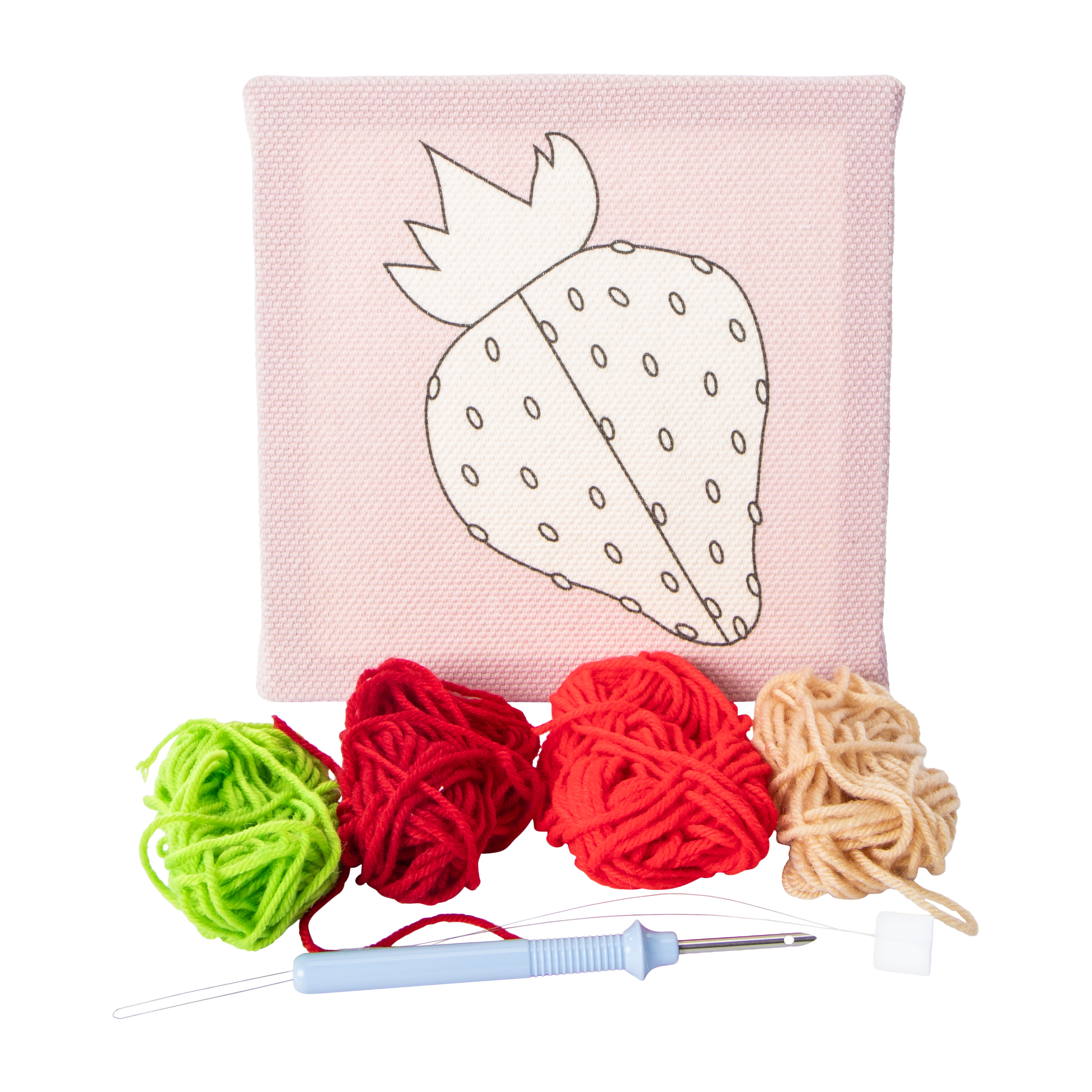 Punch Needle Strawberry Canvas Kit