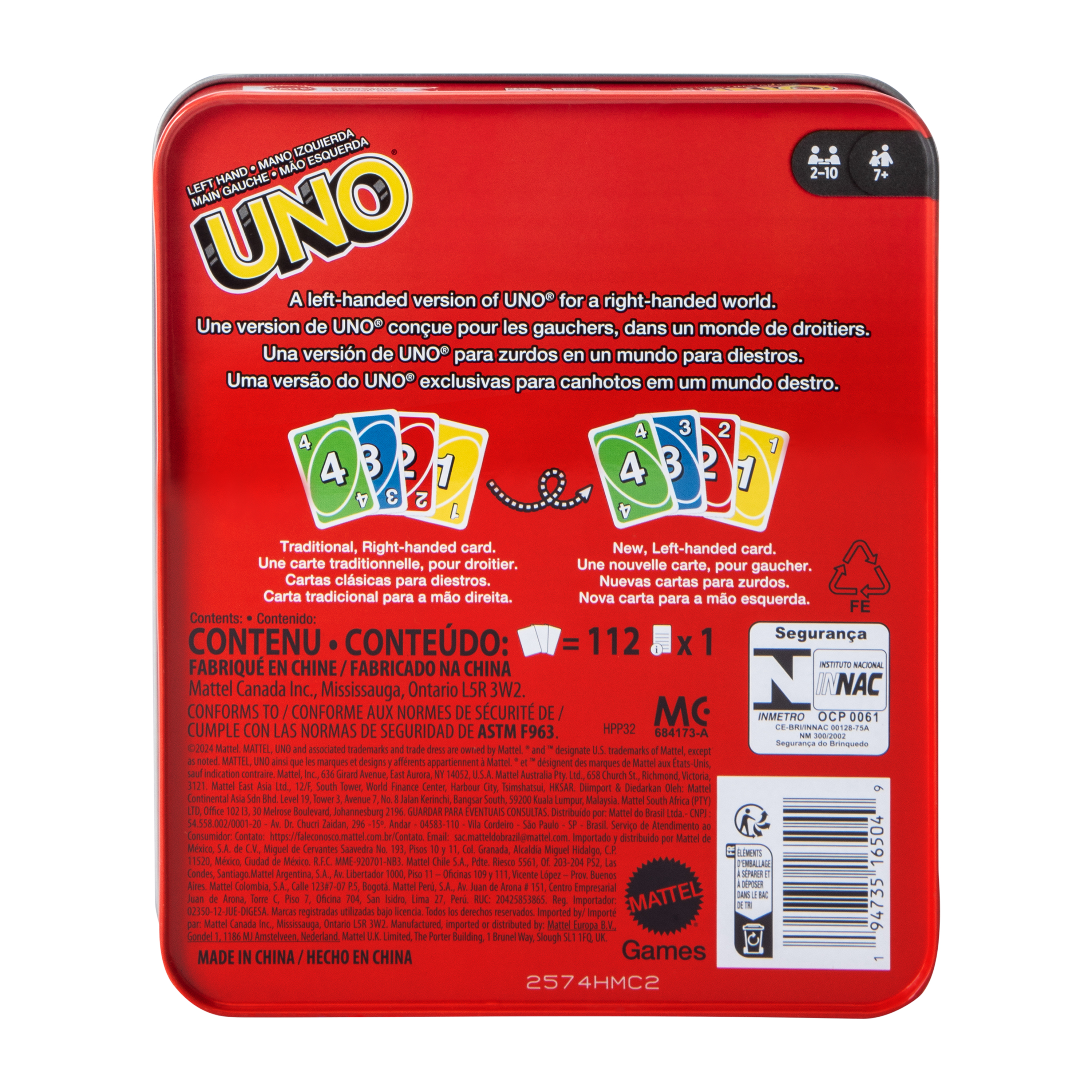 UNO® Left Hand Tin Box Playing Card Game