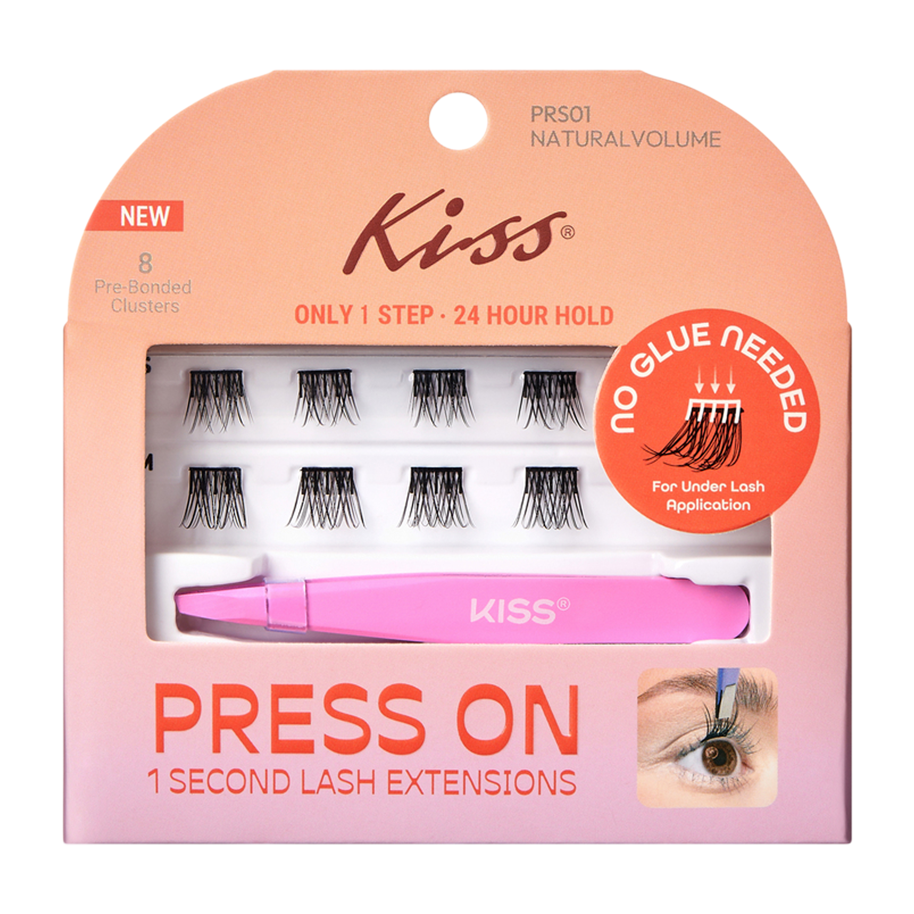 Kiss® Natural Volume Press On Lash 1-Second Extensions 8-Pack