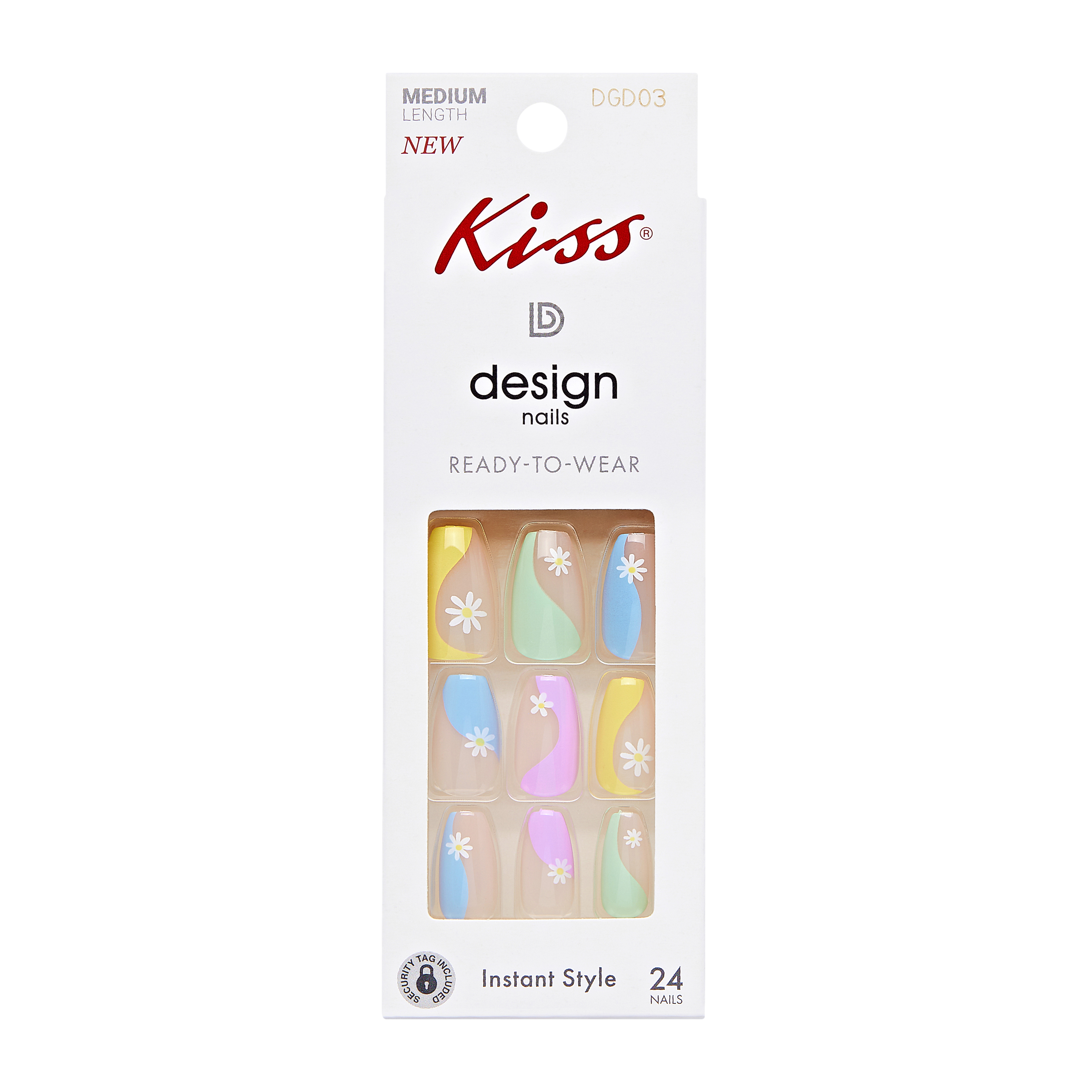 Kiss® Design Nails Medium Length 24-Pack