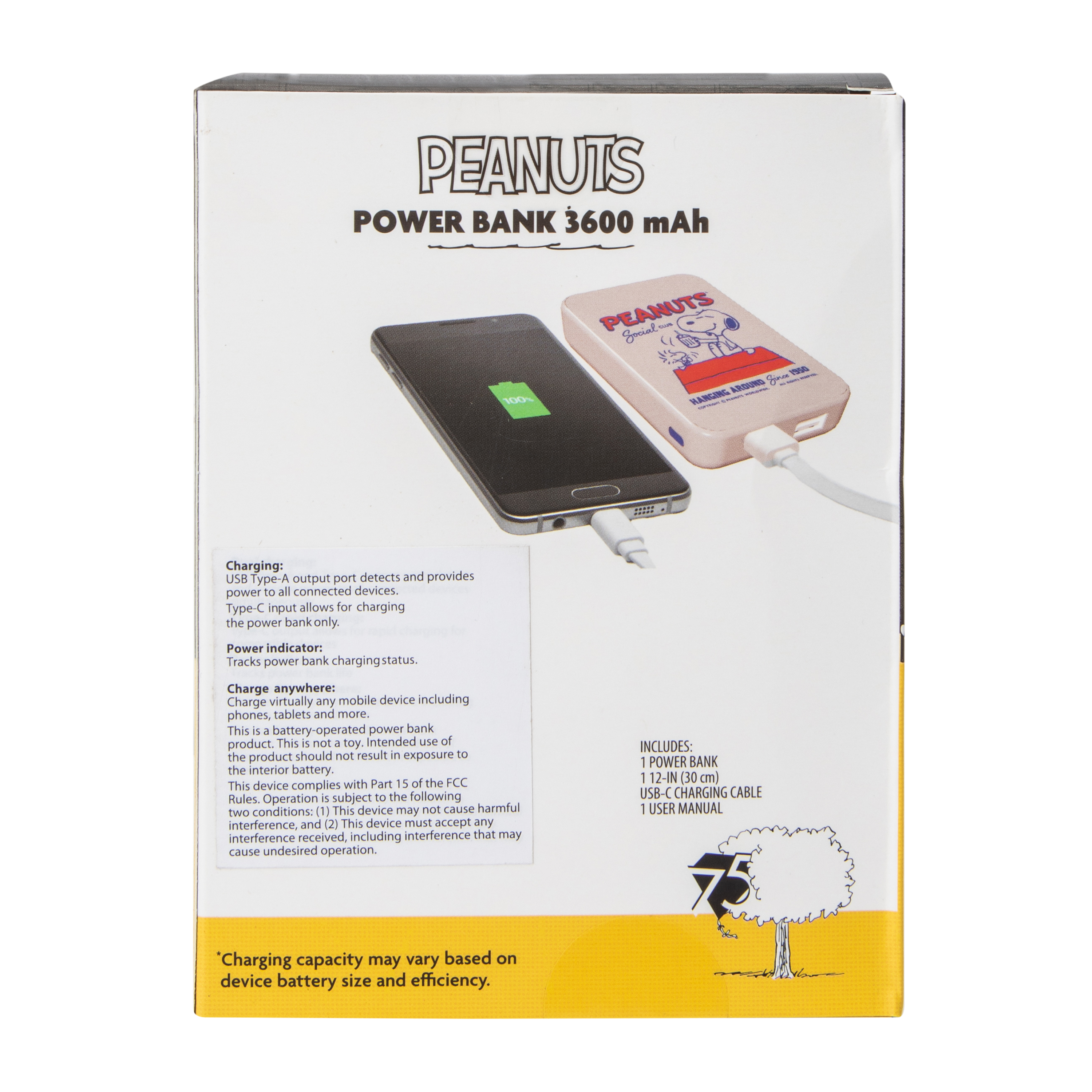 Peanuts® Power Bank 3600MAh