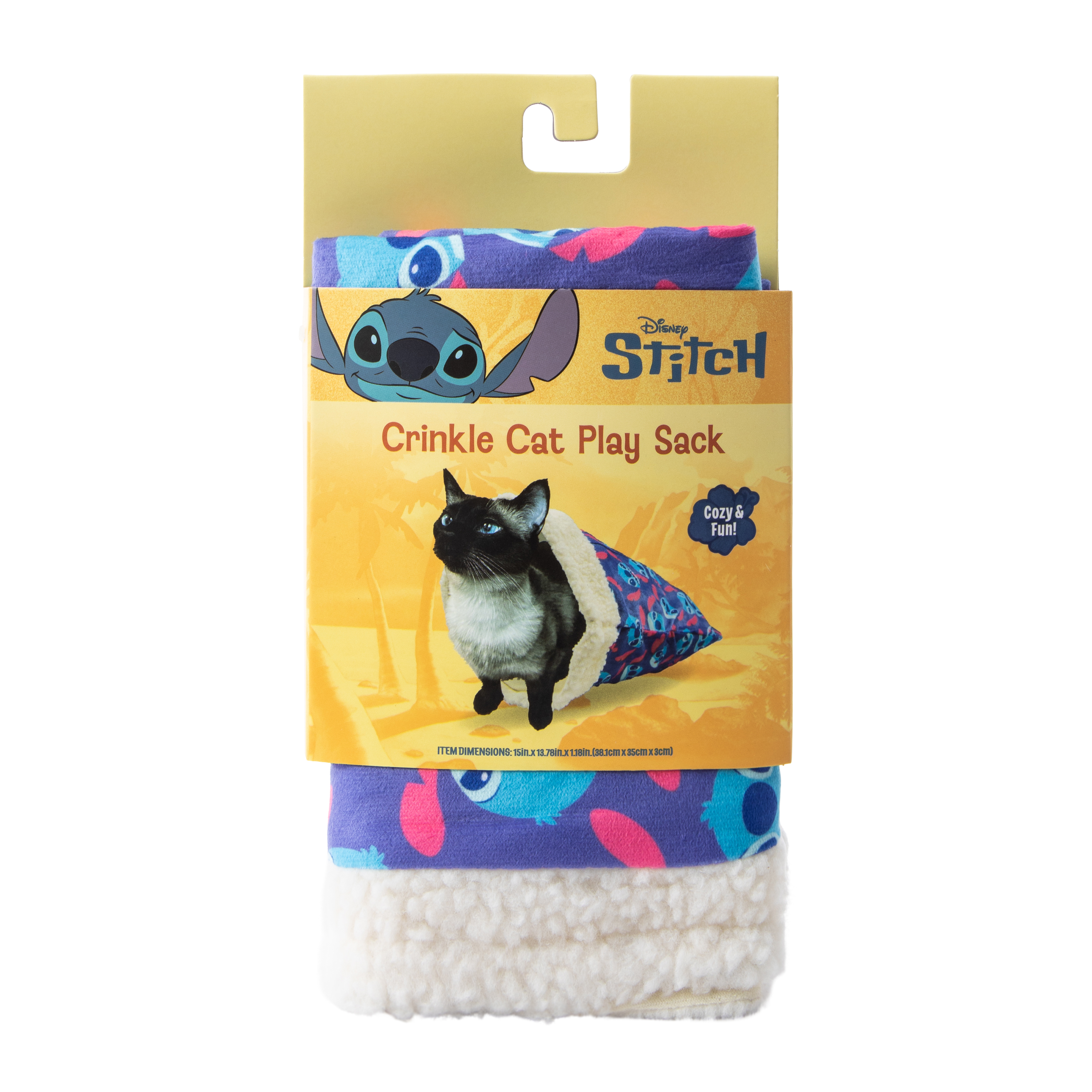 Disney Stitch Pet Crinkle Play Cat Sack