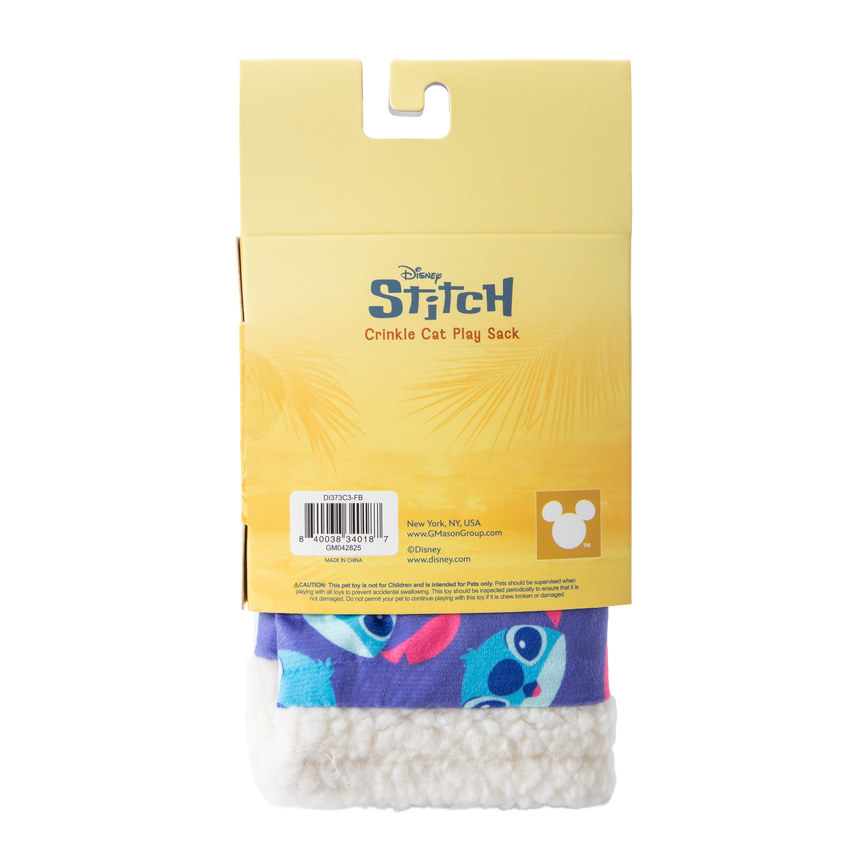 Disney Stitch Pet Crinkle Play Cat Sack