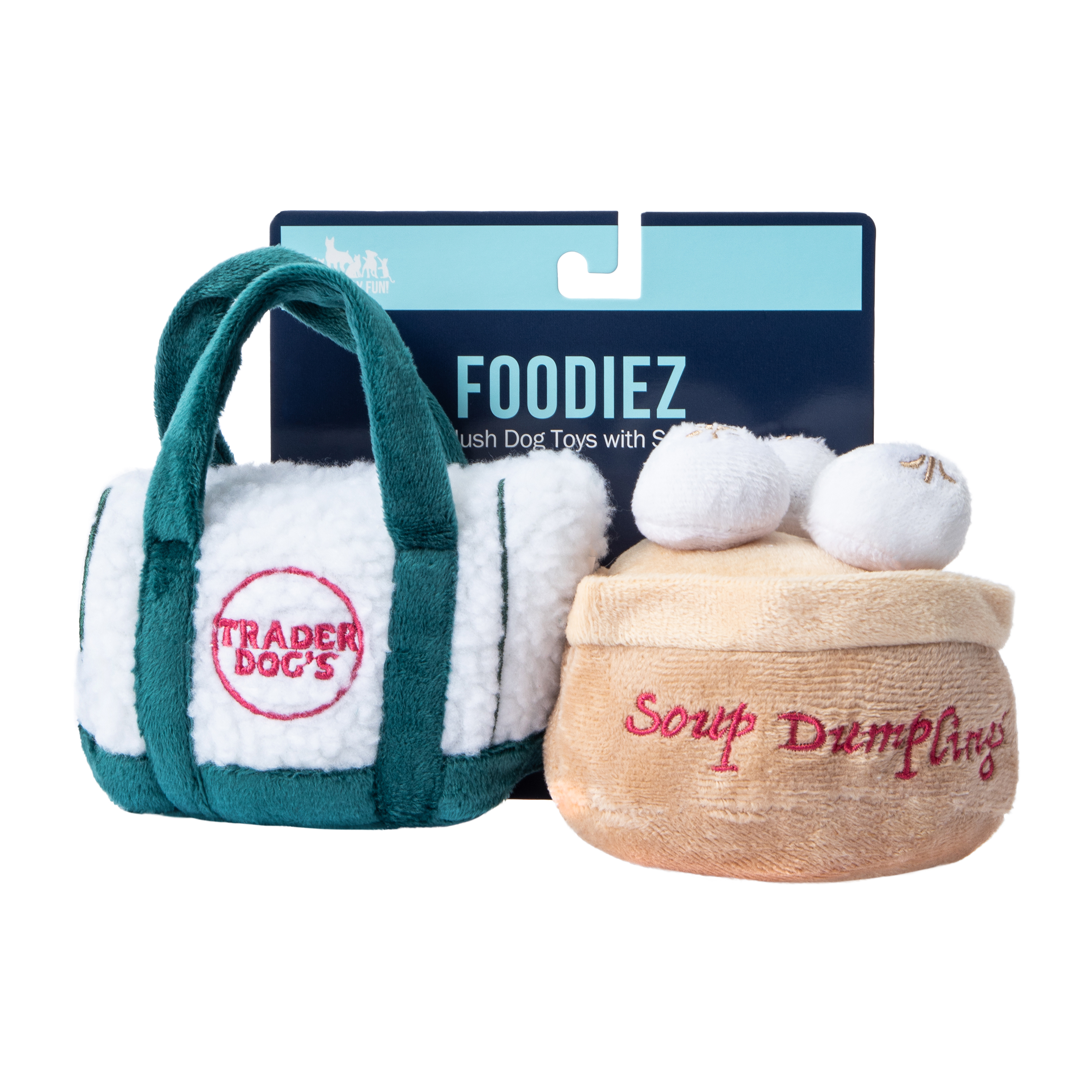 Foodiez Plush Dog Toys W/ Squeaker 2-Pack