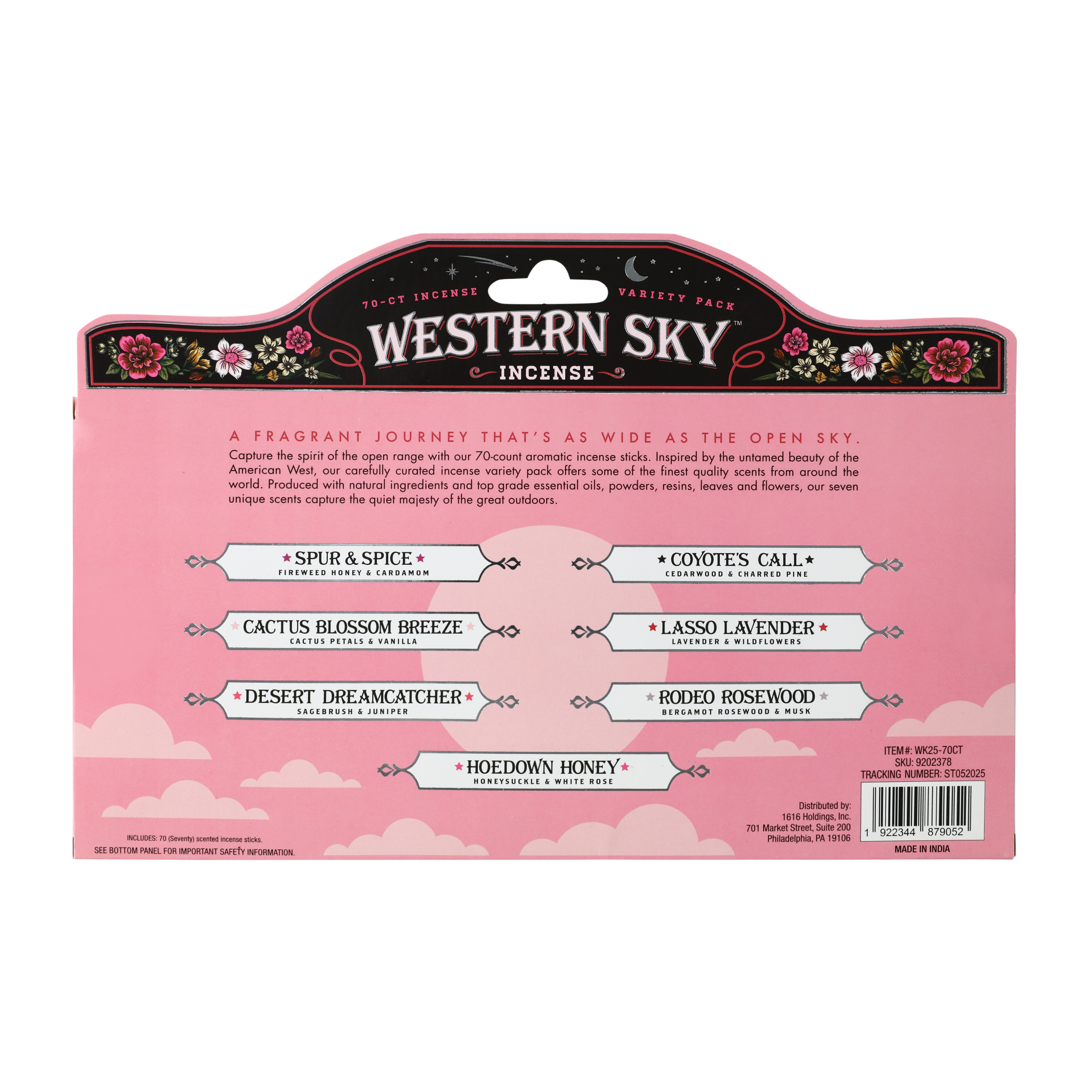 Western Sky Incense Variety 70-Count Pack