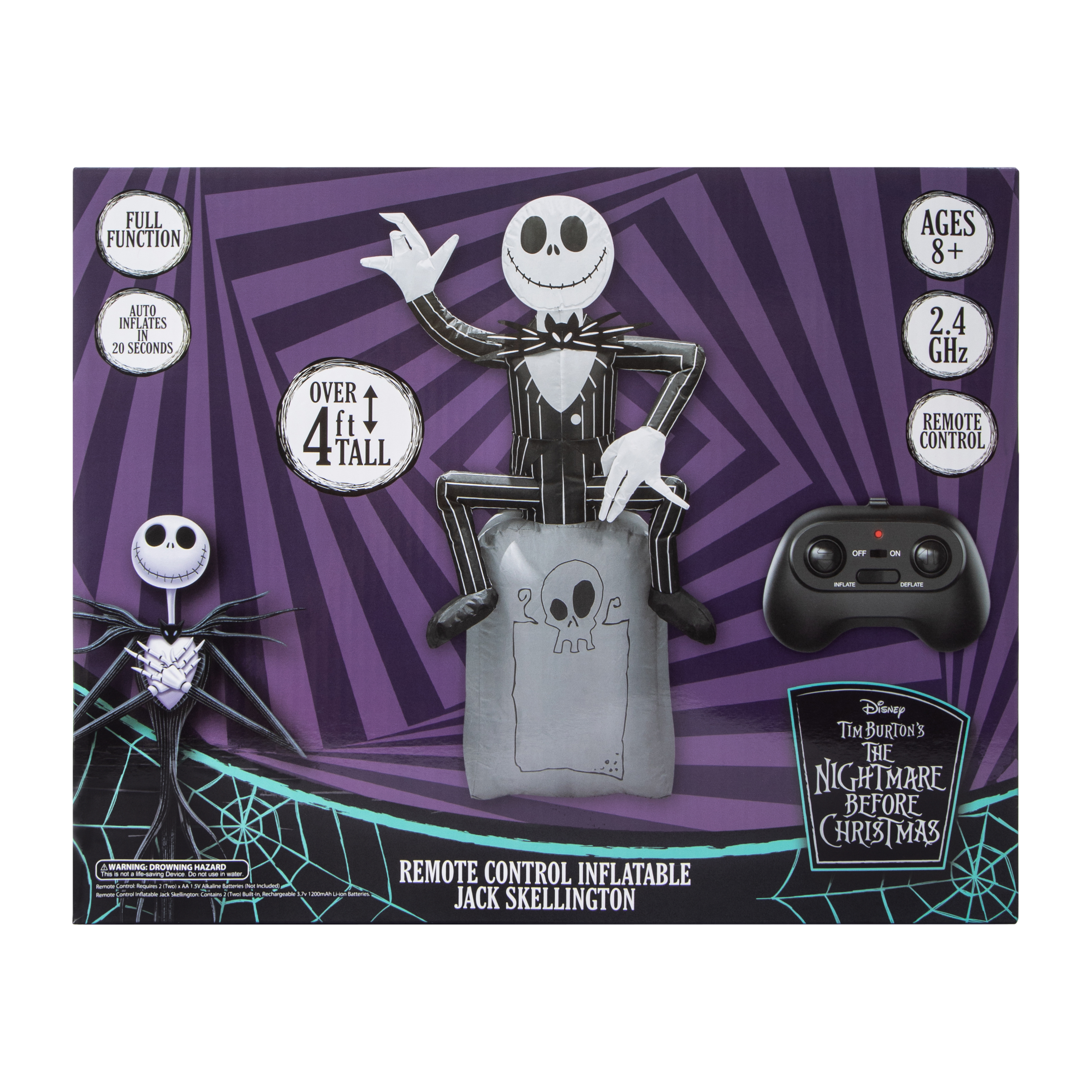Disney Tim Burton's The Nightmare Before Christmas Remote Control Inflatable Jack Skellington