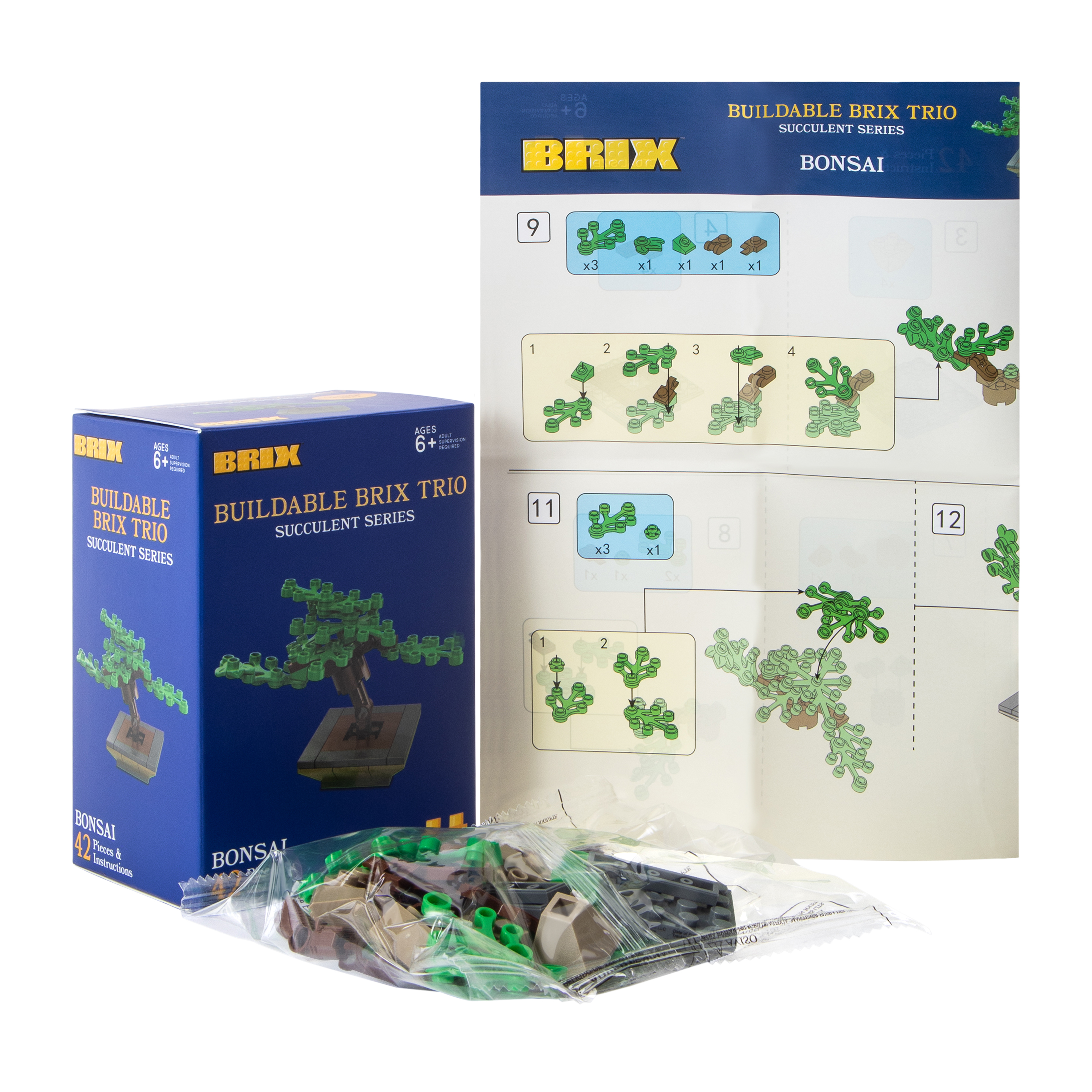 Succulent Buildable Brix Trio 3-Pack