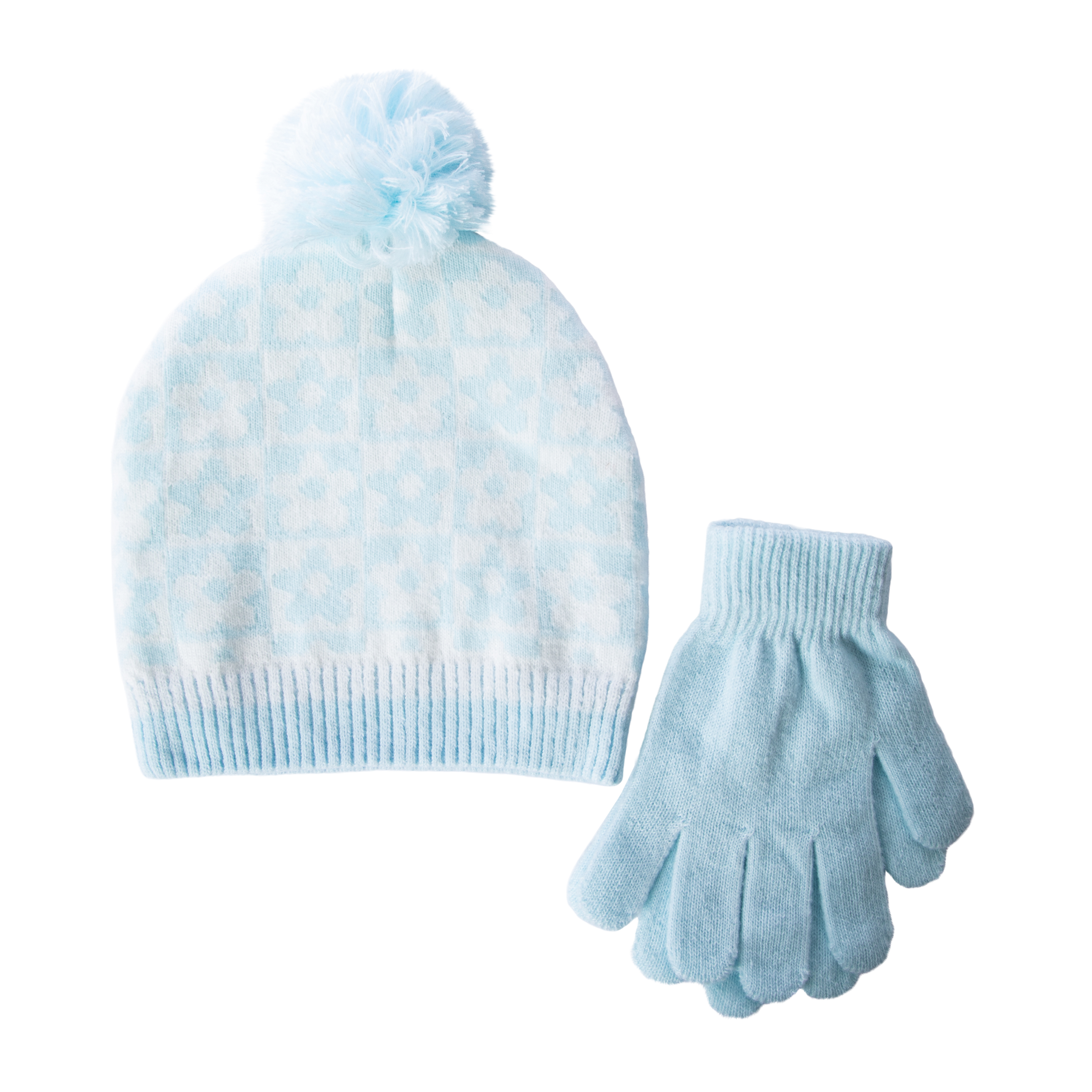 Kids Printed Beanie With Pom-Pom