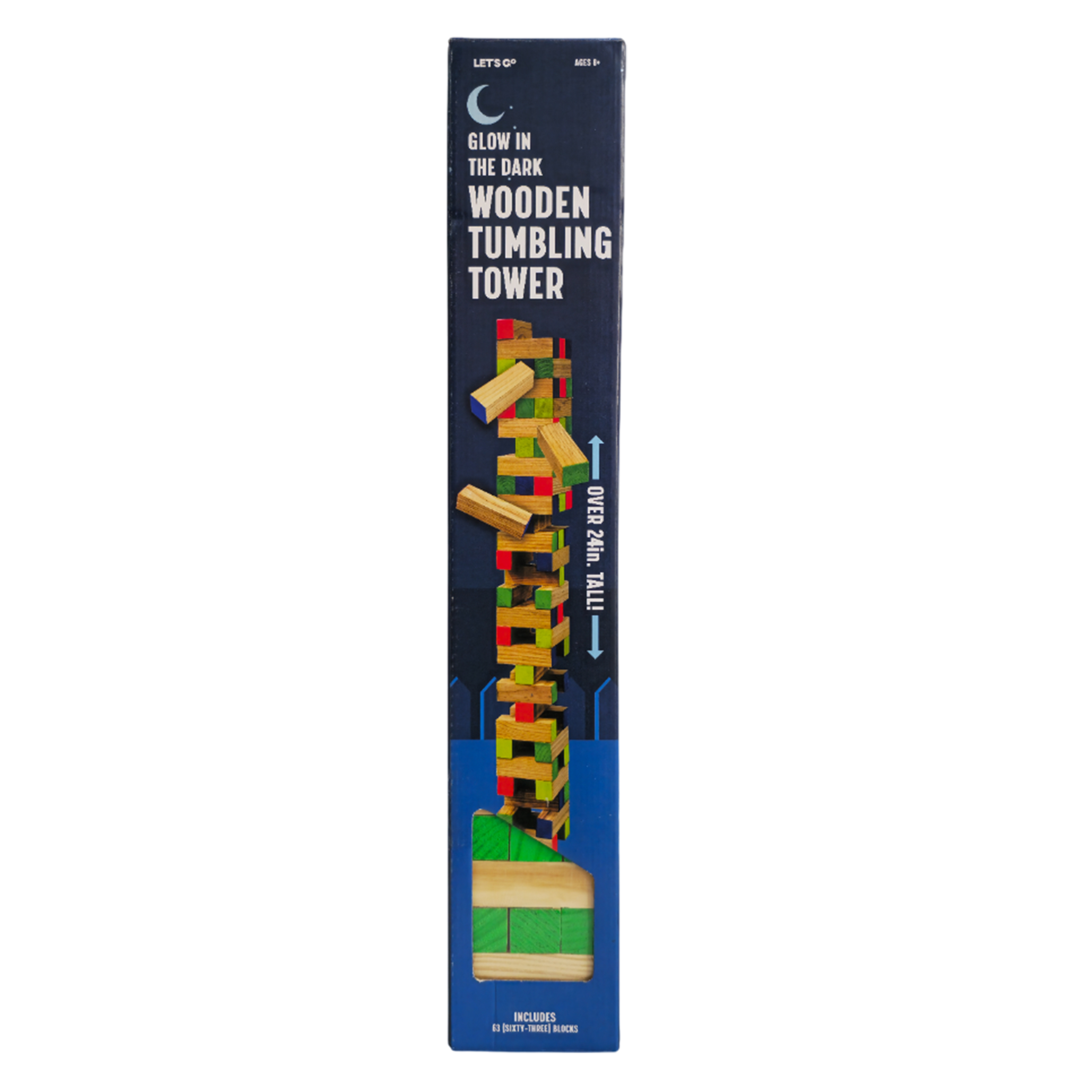 Glow-in-the-Dark Wooden Tumbling Tower Game