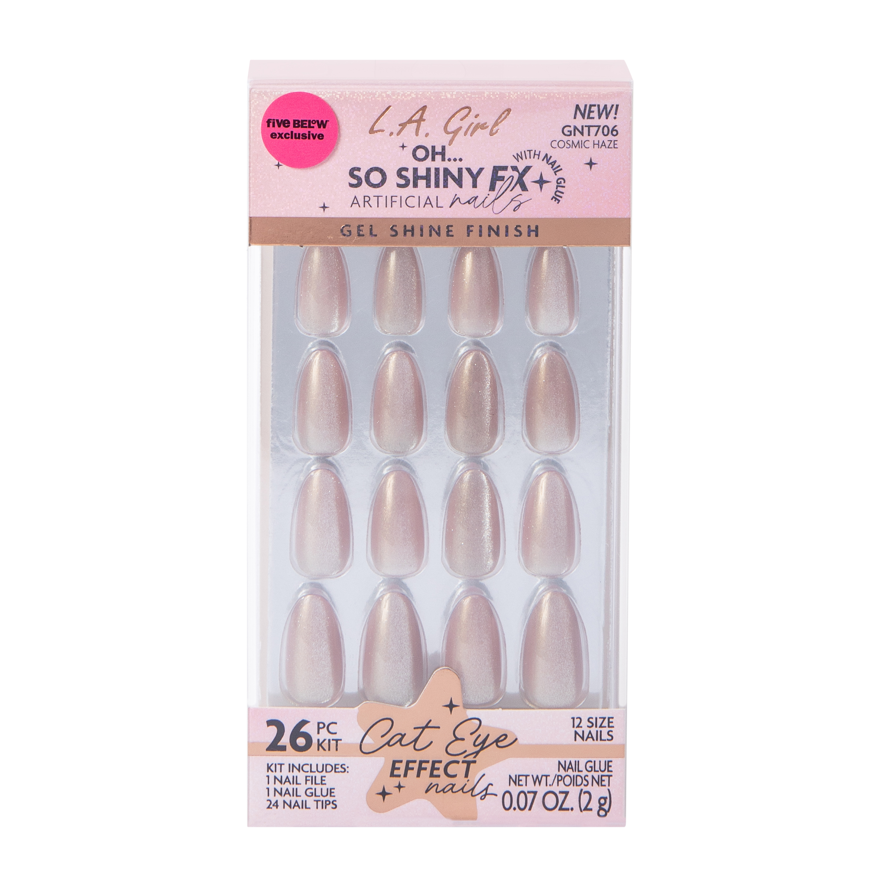 L.A. Girl Oh… So Shiny Fx Cosmic Haze Cat Eye Effect Nails Kit 26-Pcs