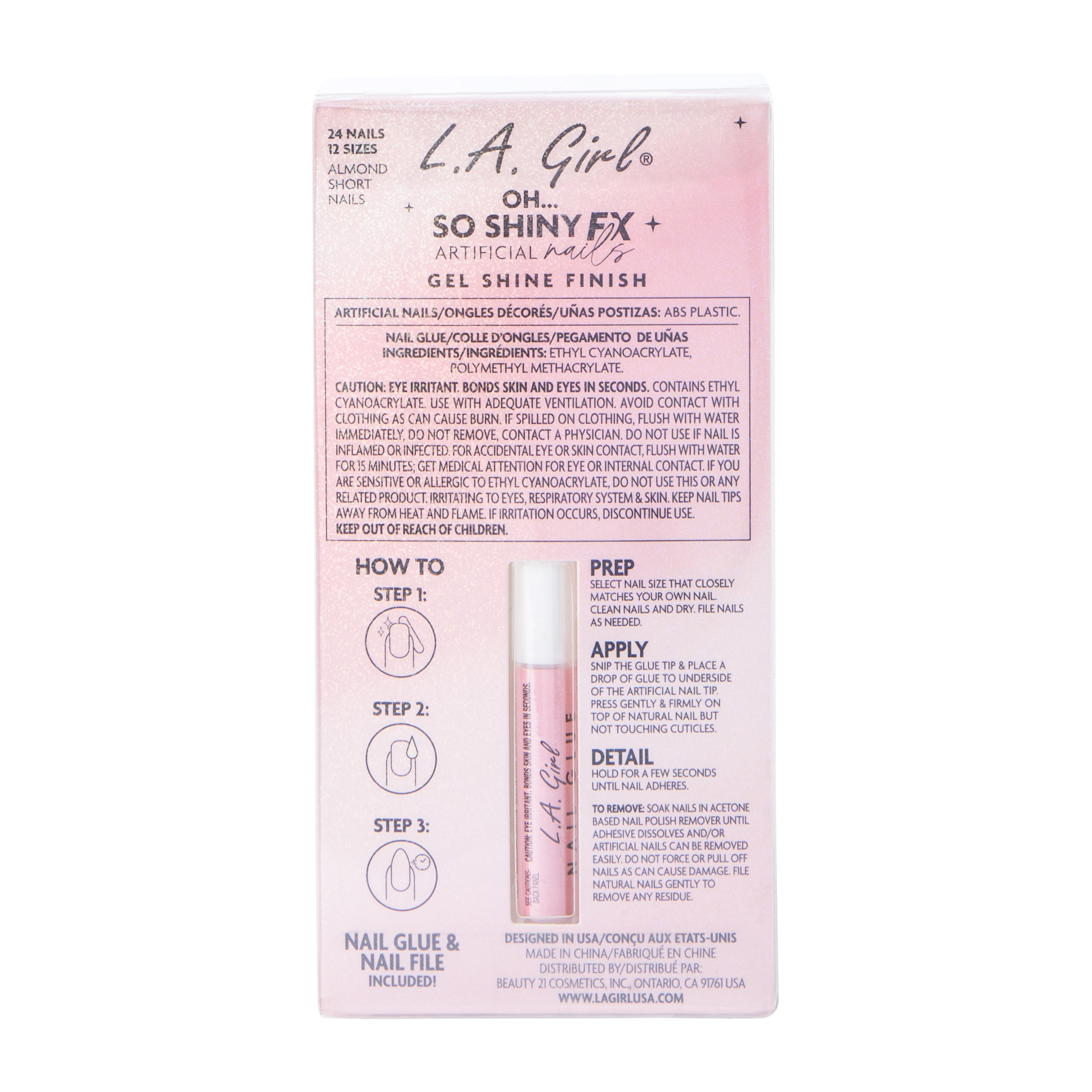 L.A. Girl Oh… So Shiny Fx Aquamarine Cat Eye Effect Nails Kit 26-Pcs