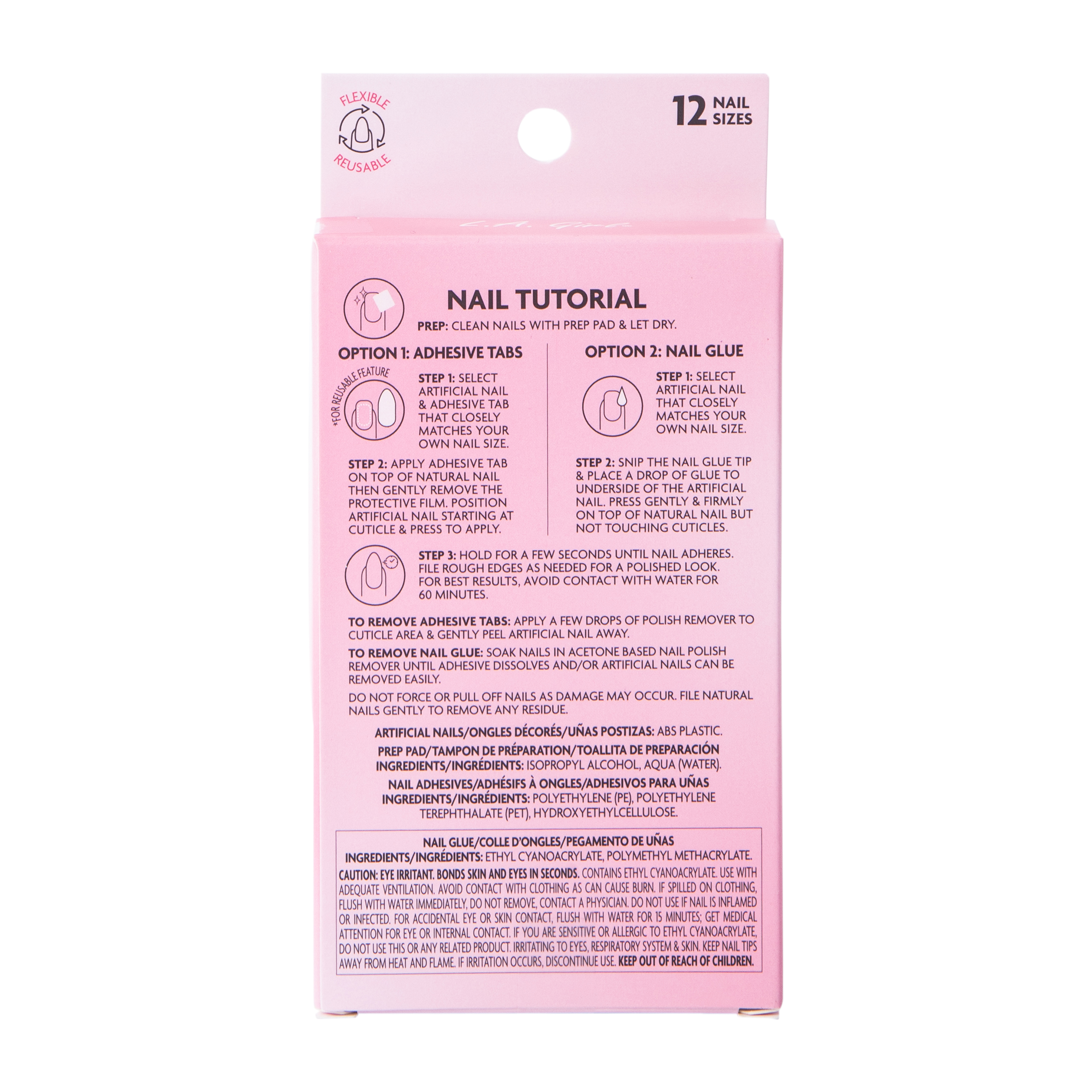 L.A. Girl Fave Bowtiful French Tip Luxe Shine Nails Kit 28-Pcs