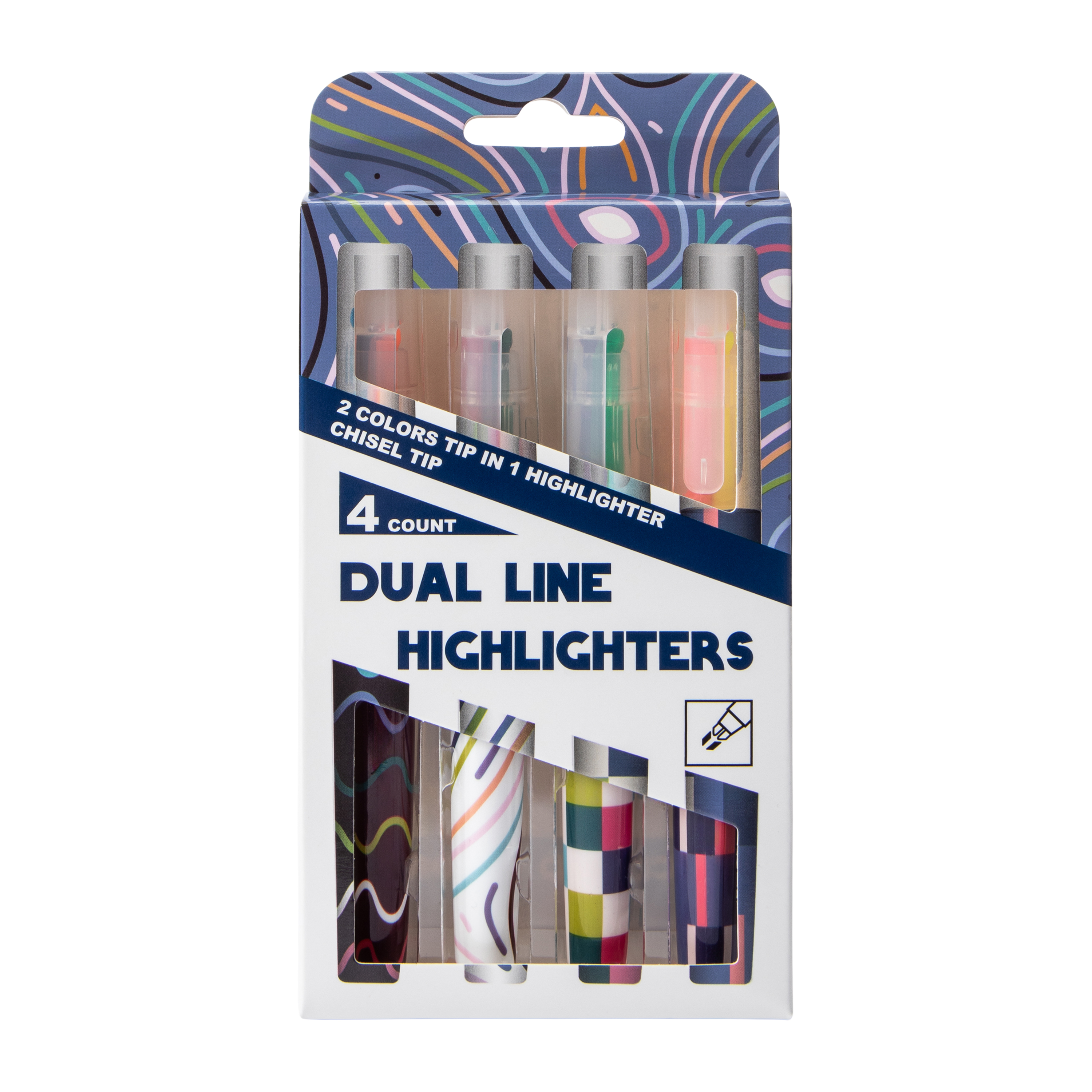 Dual Line Highlighters 4-Pack