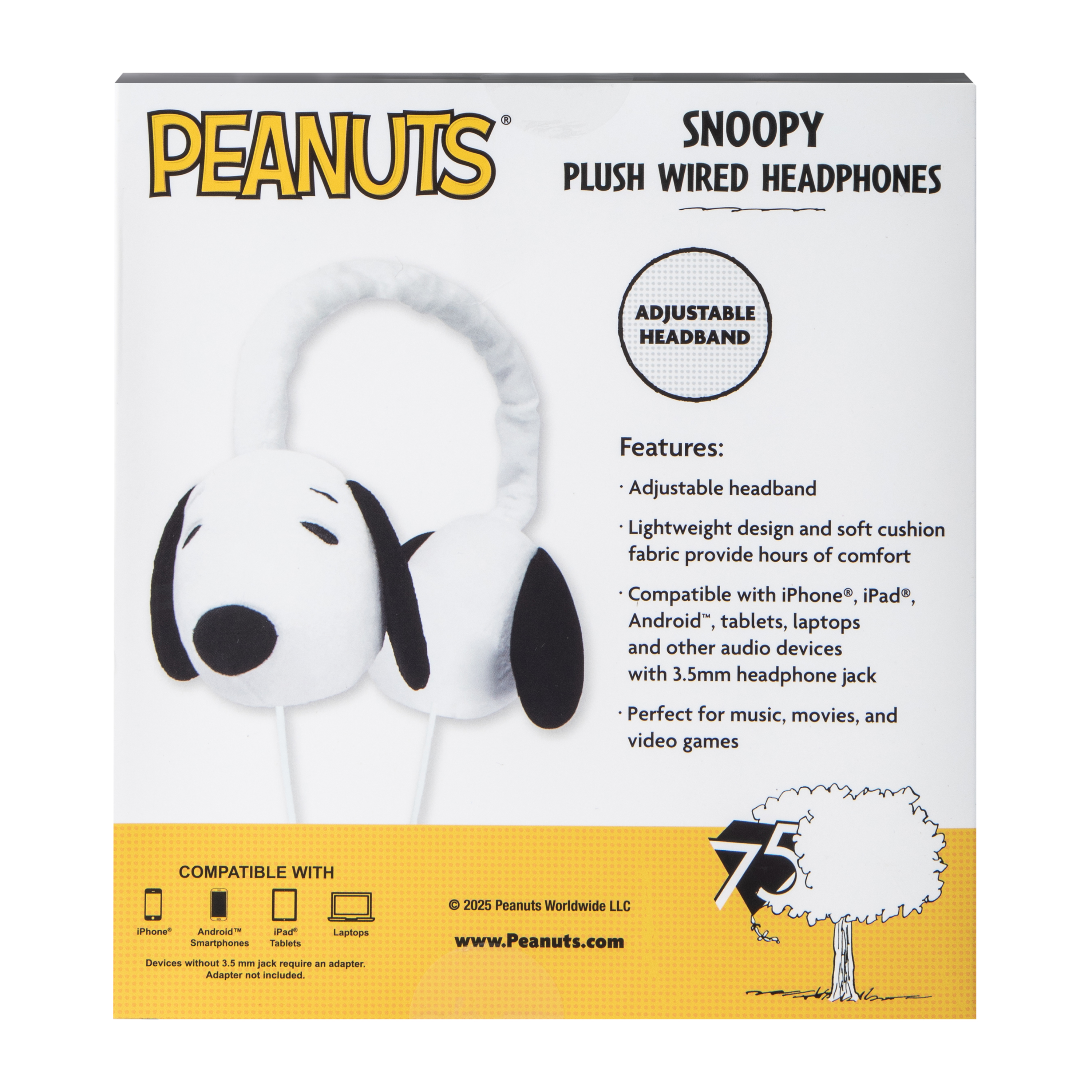 Peanuts® Snoopy Plush Wired Headphones