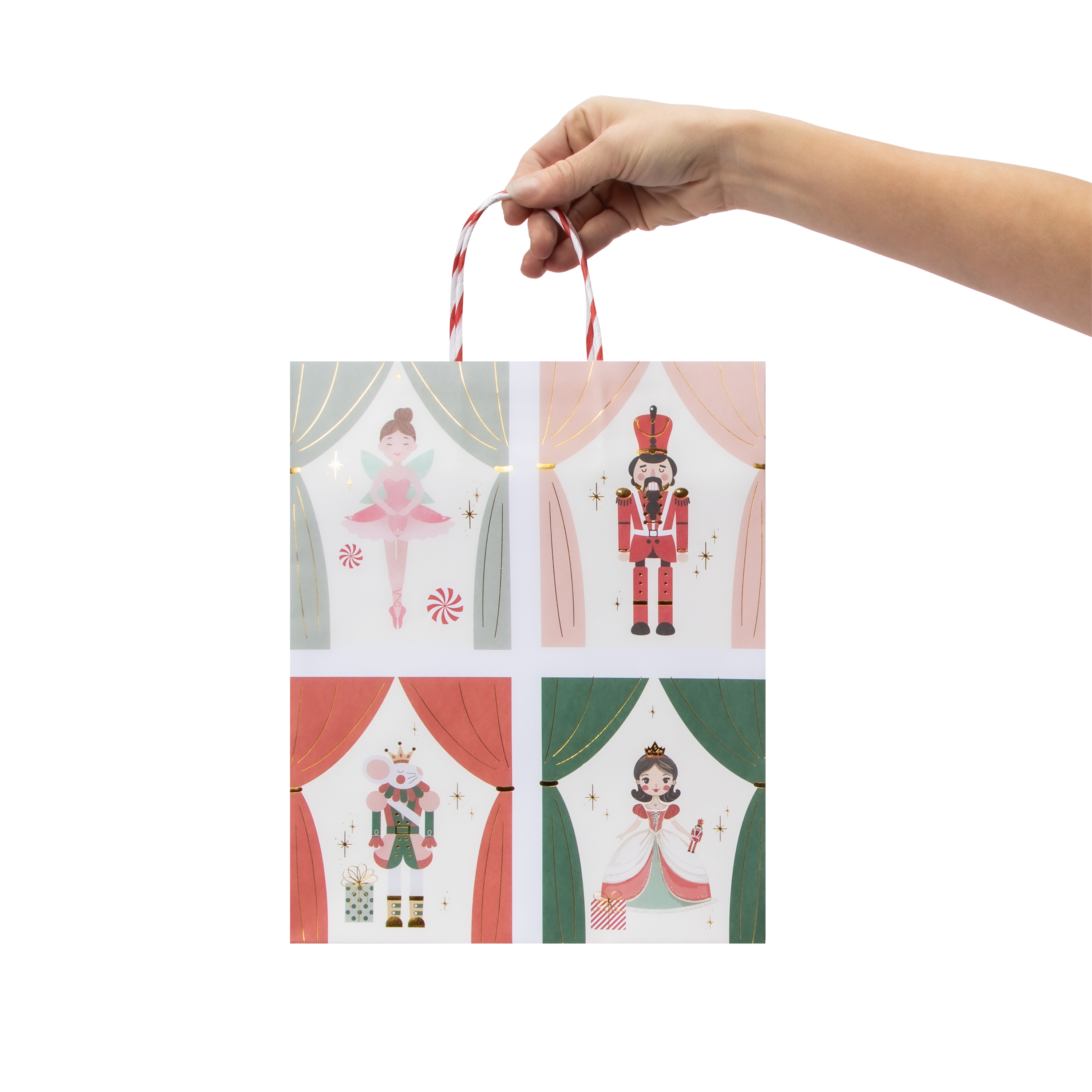 Christmas Holiday Kraft Bags 5-Count