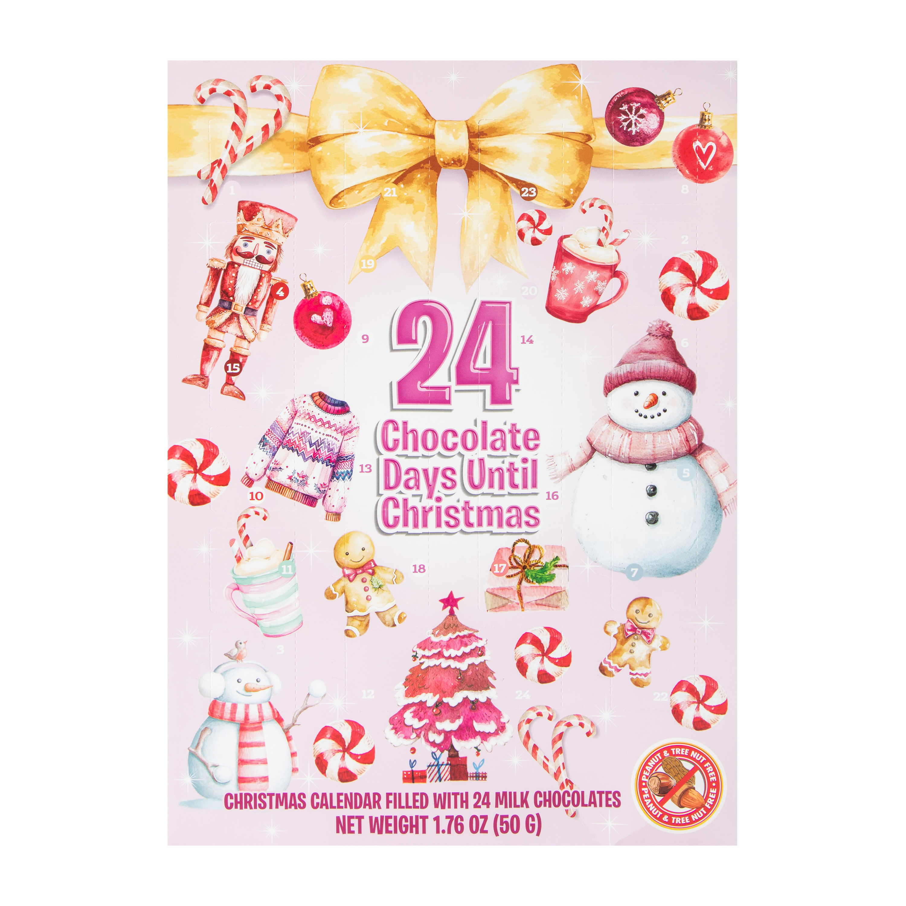 Christmas Calendar Filled With 24 Milk Chocolates 1.76oz
