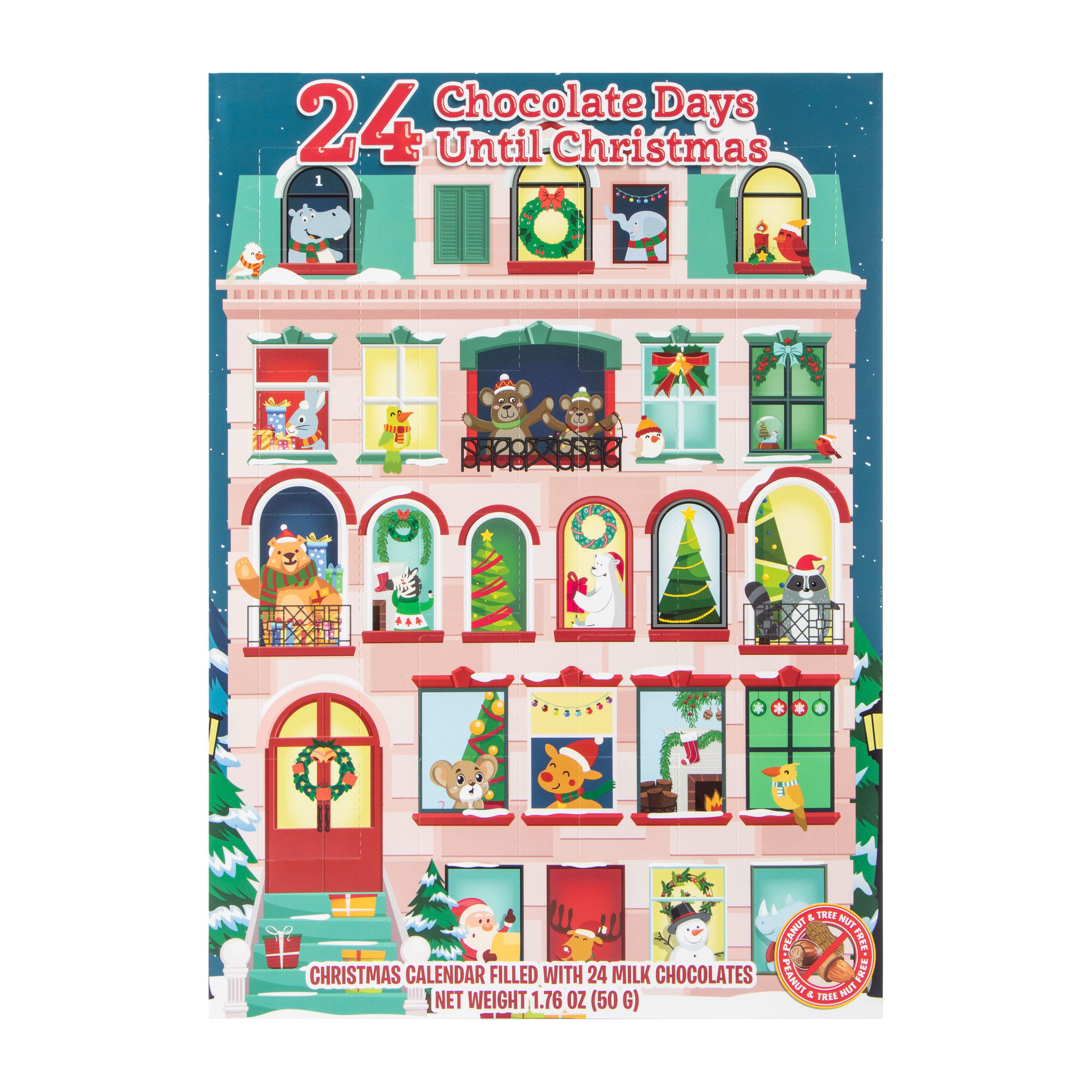 Christmas Calendar Filled With 24 Milk Chocolates 1.76oz