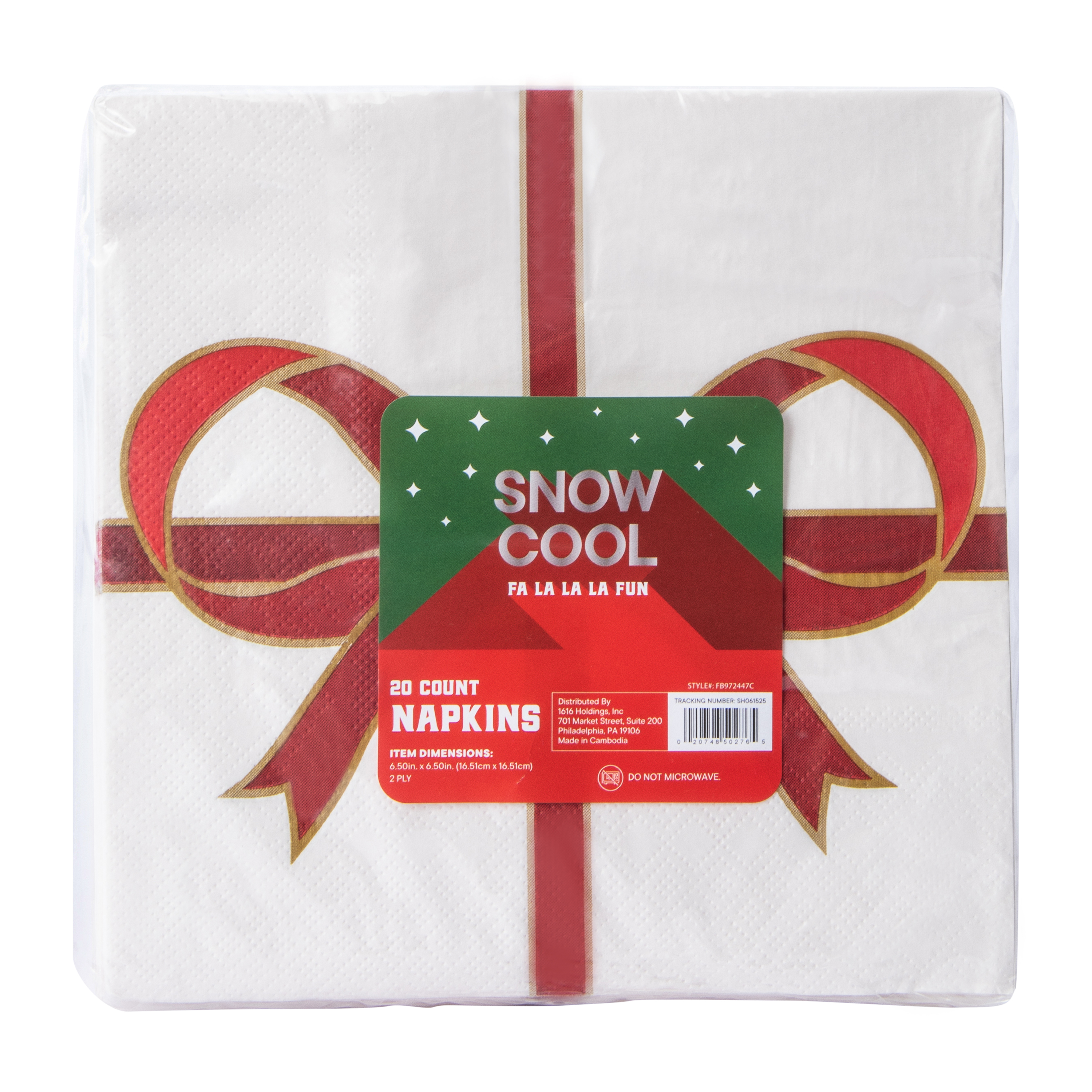 Christmas-Themed Ribbon Present Napkins 20-count