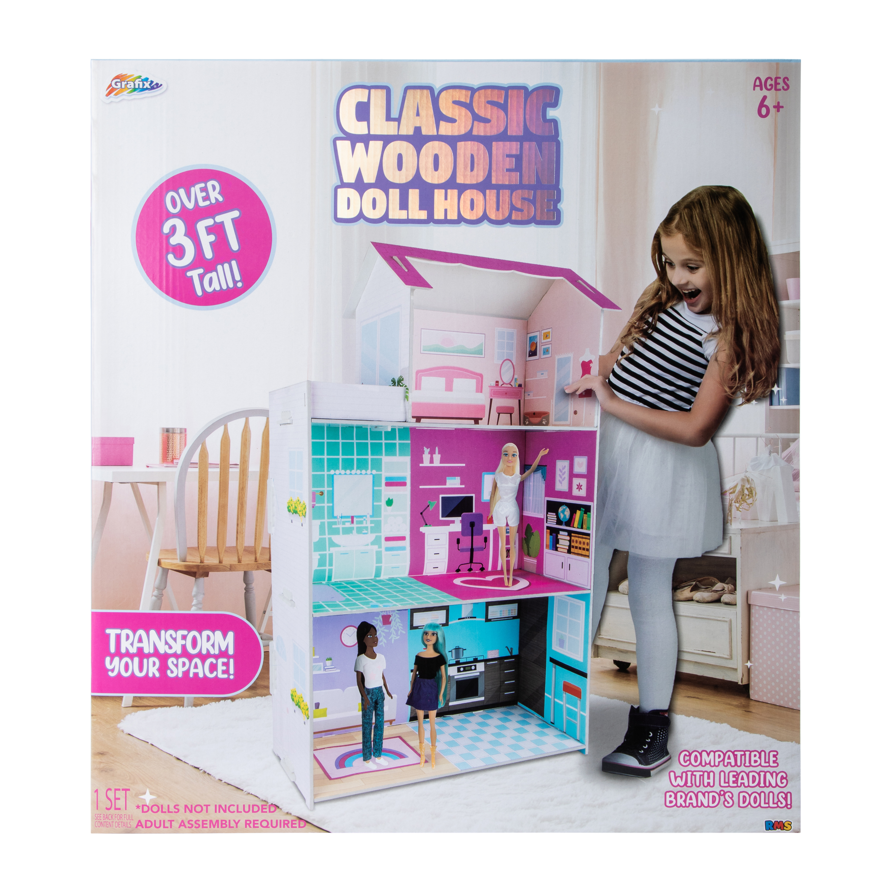 Wooden Dollhouse Set