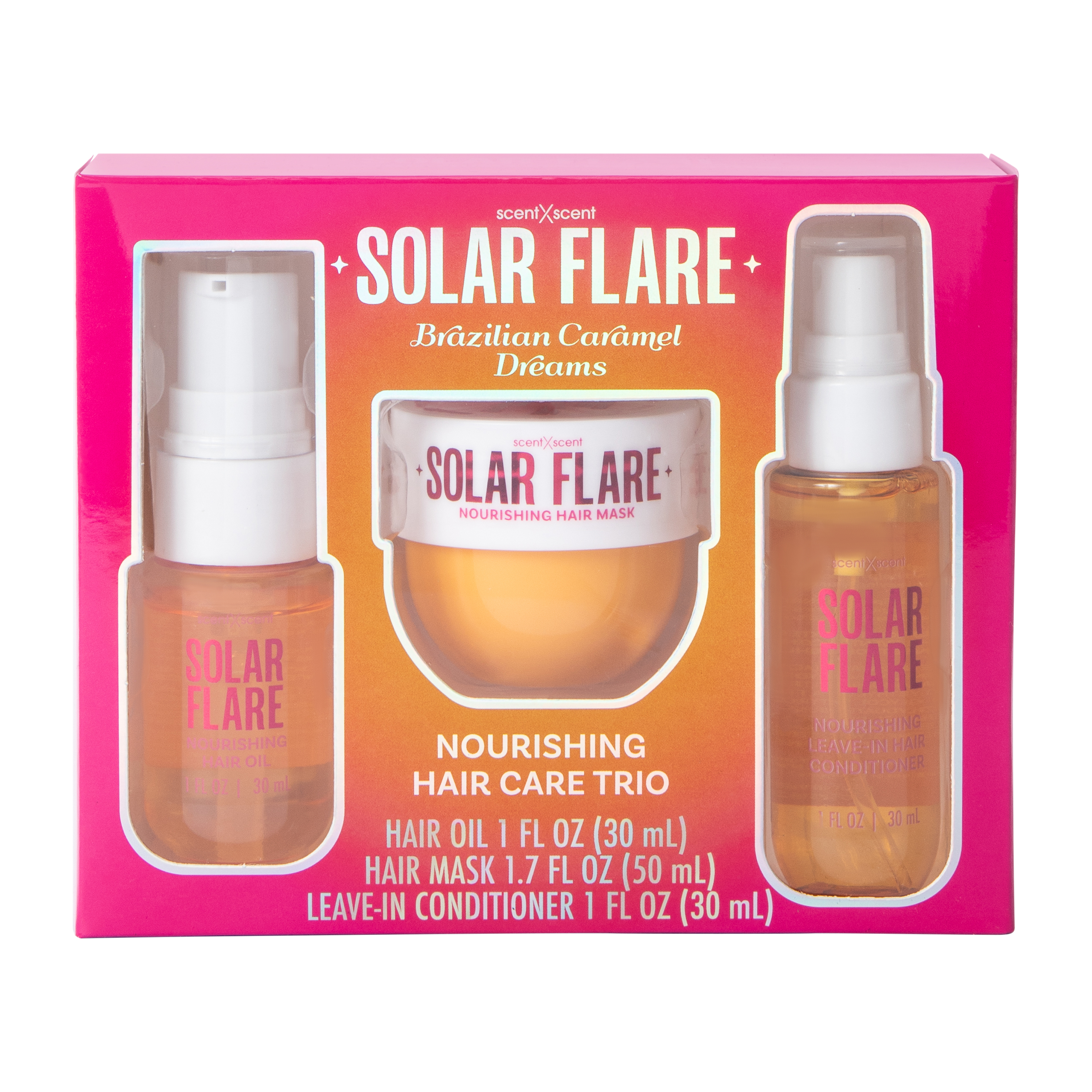 ScentXScent Solar Flare Brazilian Caramel Dreams Nourishing Hair Care Trio