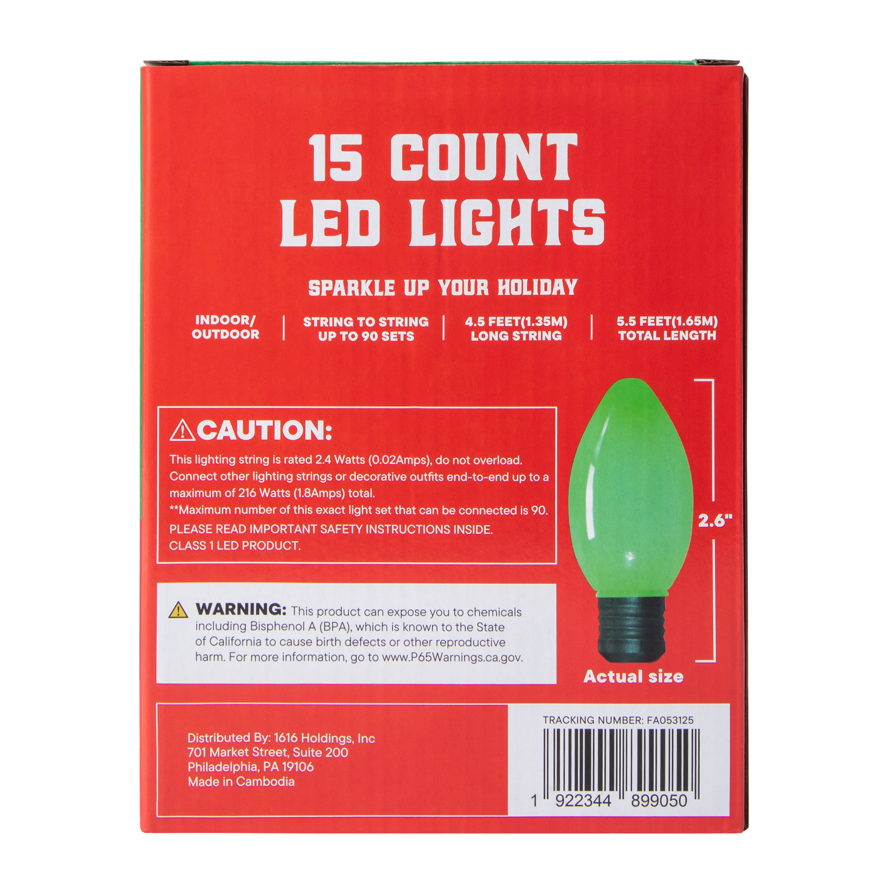 Christmas LED Lights 15-Count