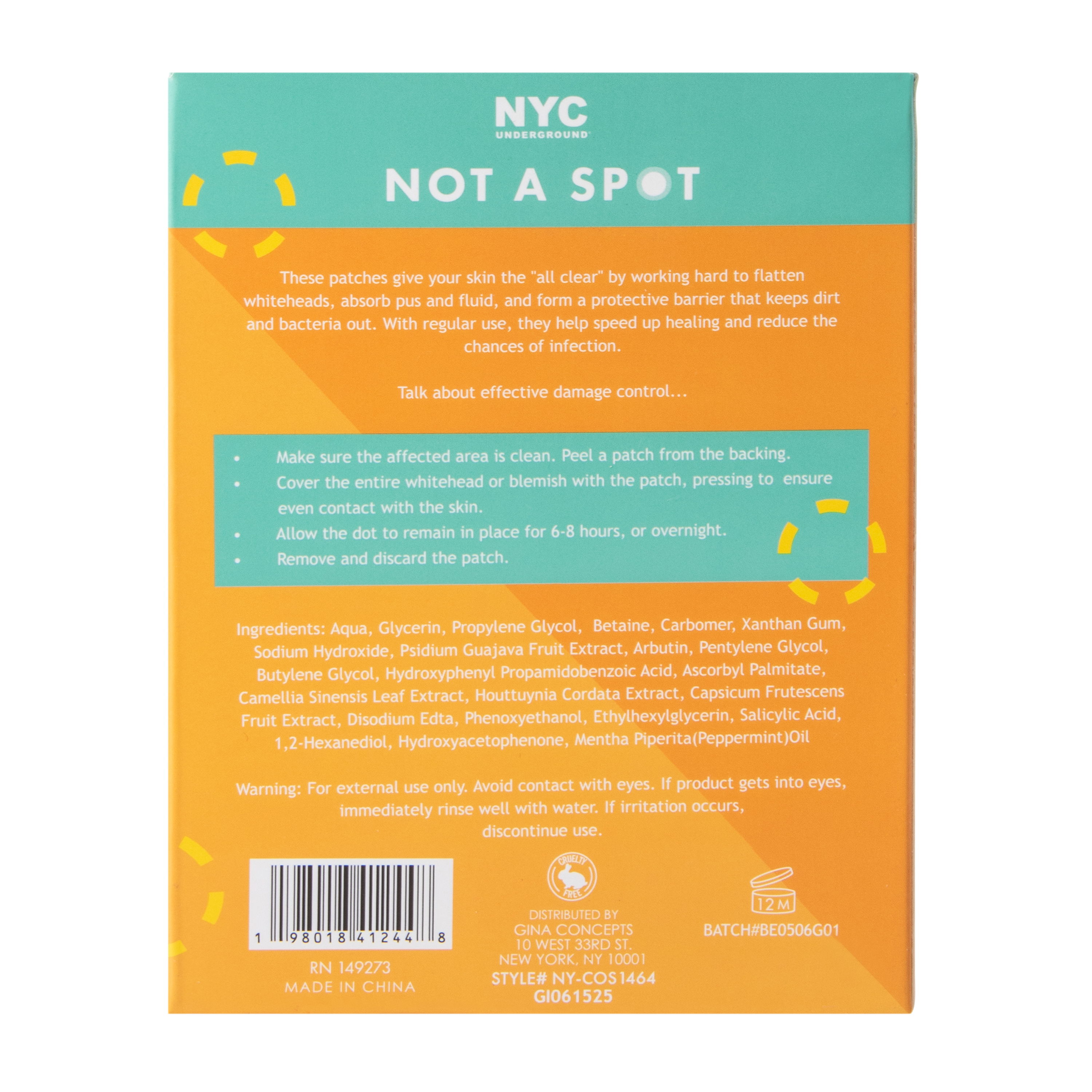 NYC Underground® Not A Spot Gunk-Absorbing Pimple Patches 64-Count