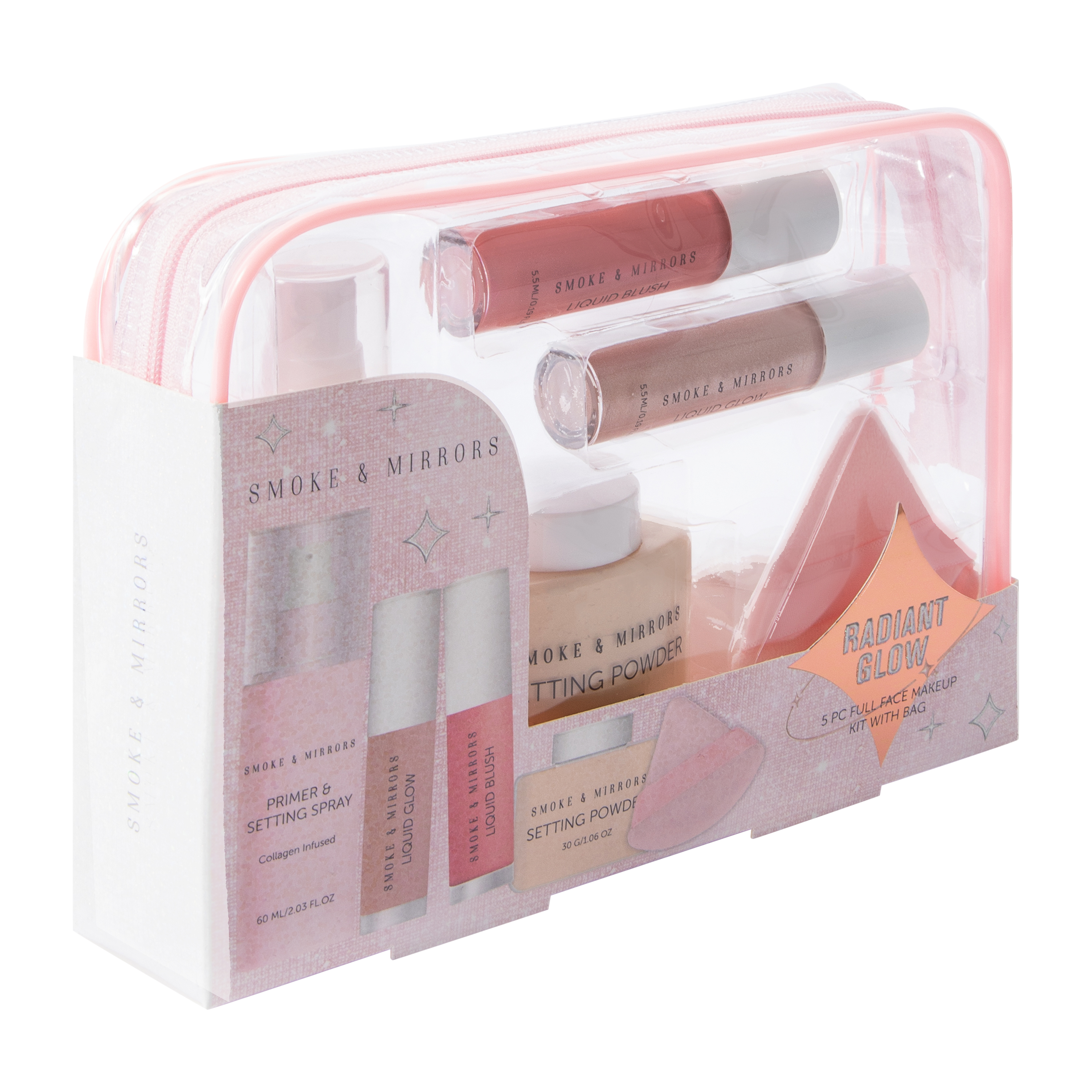 Smoke & Mirrors Radiant Glow Full Face Makeup Kit With Bag 5-Pack
