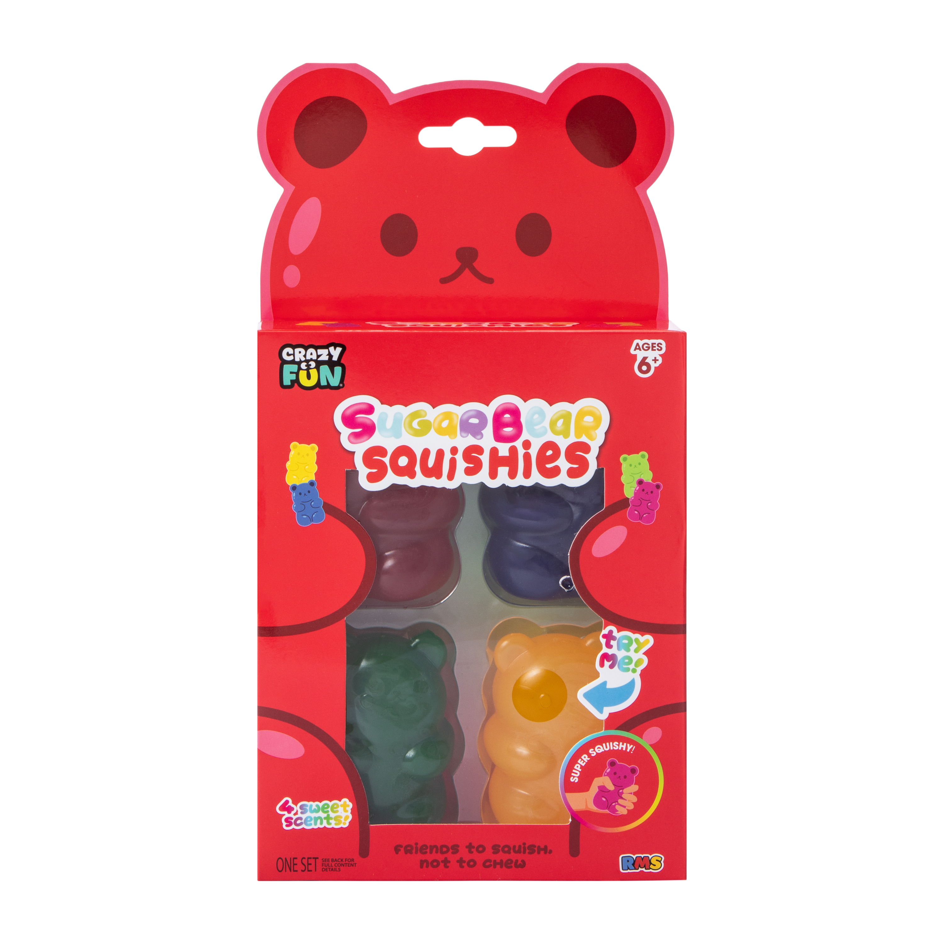 Crazy Fun® Sugar Bear Squishies Set 4-Pack